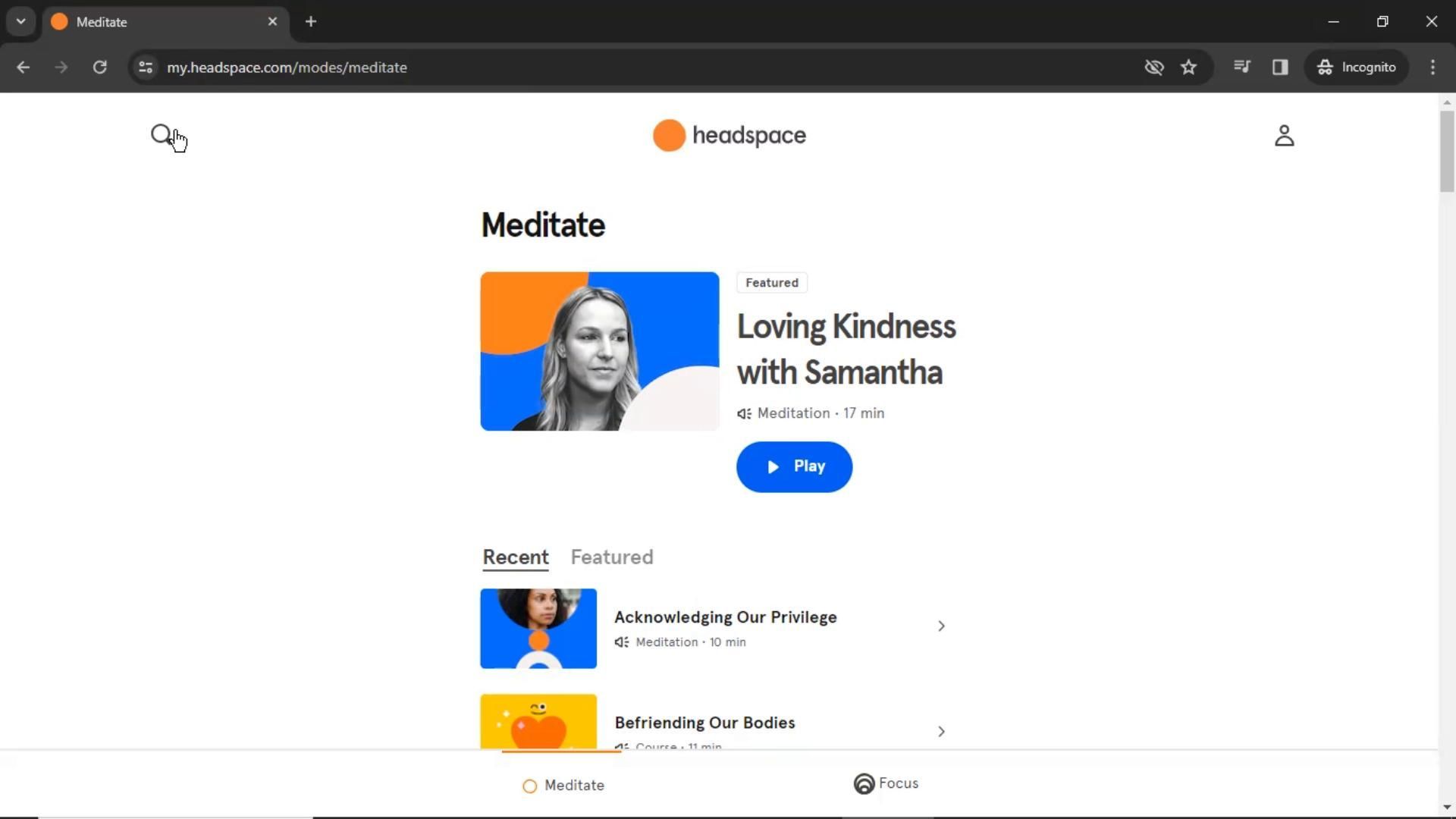 Headspace screenshot