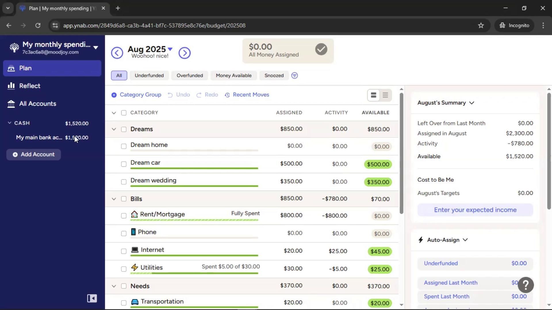 YNAB screenshot