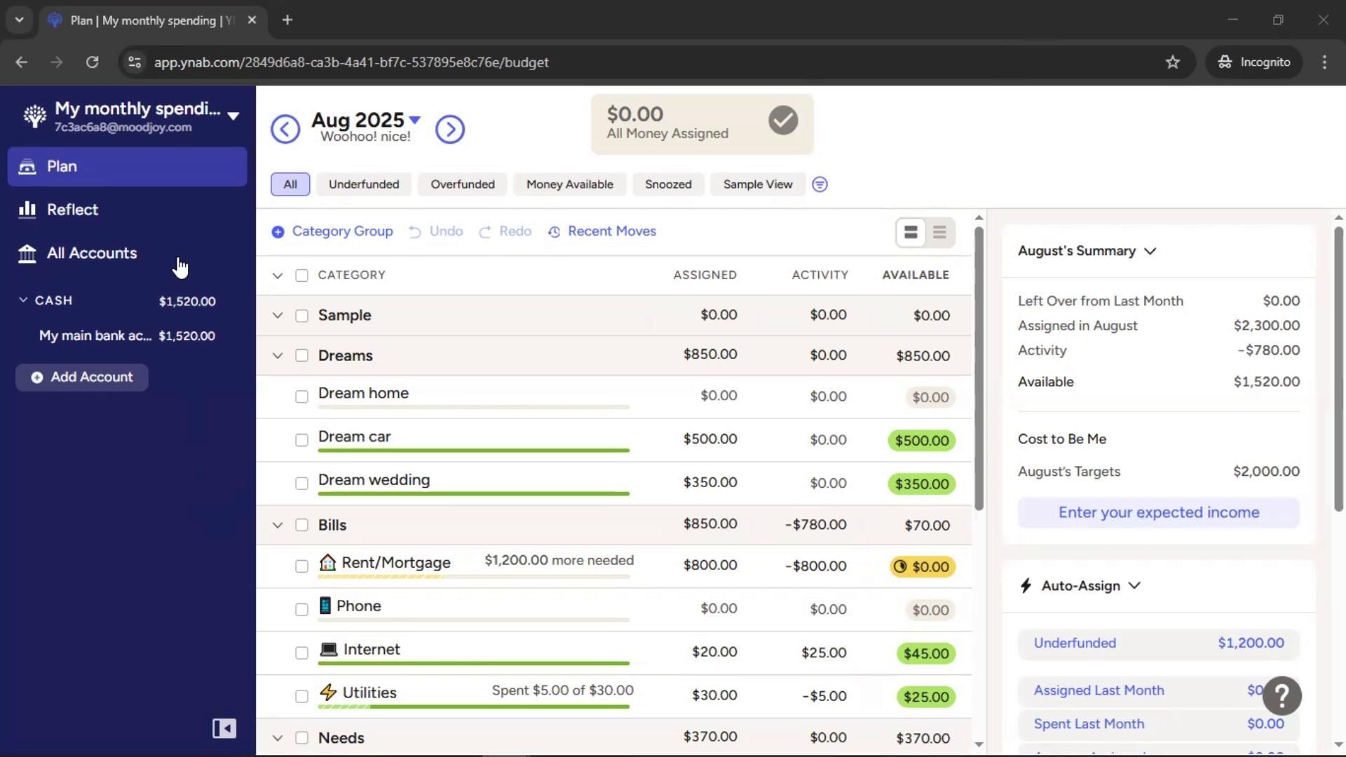 YNAB screenshot