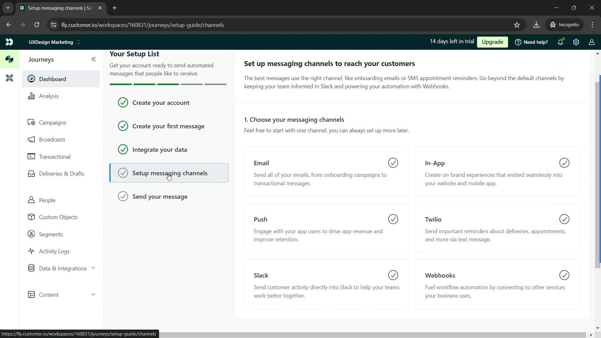 Customer.io screenshot