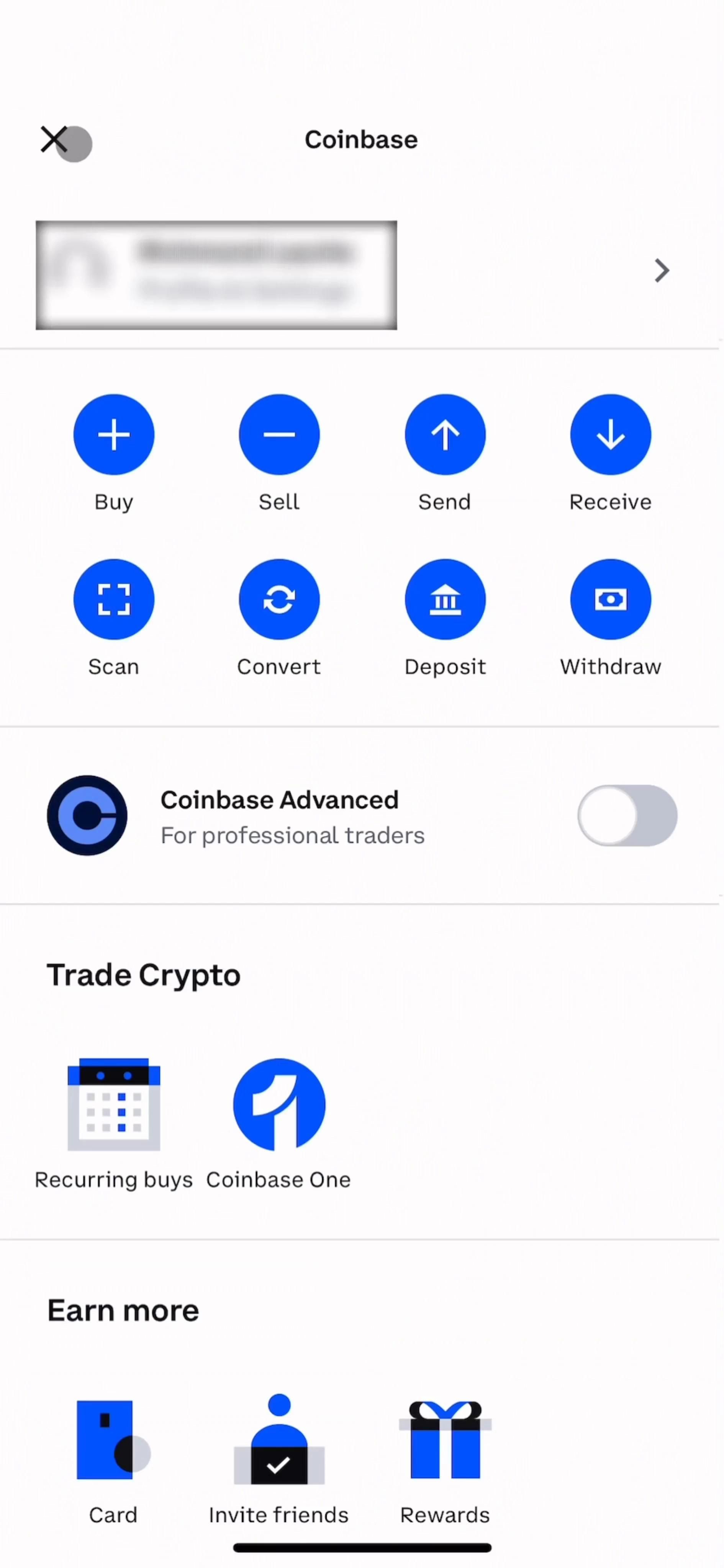 Coinbase screenshot