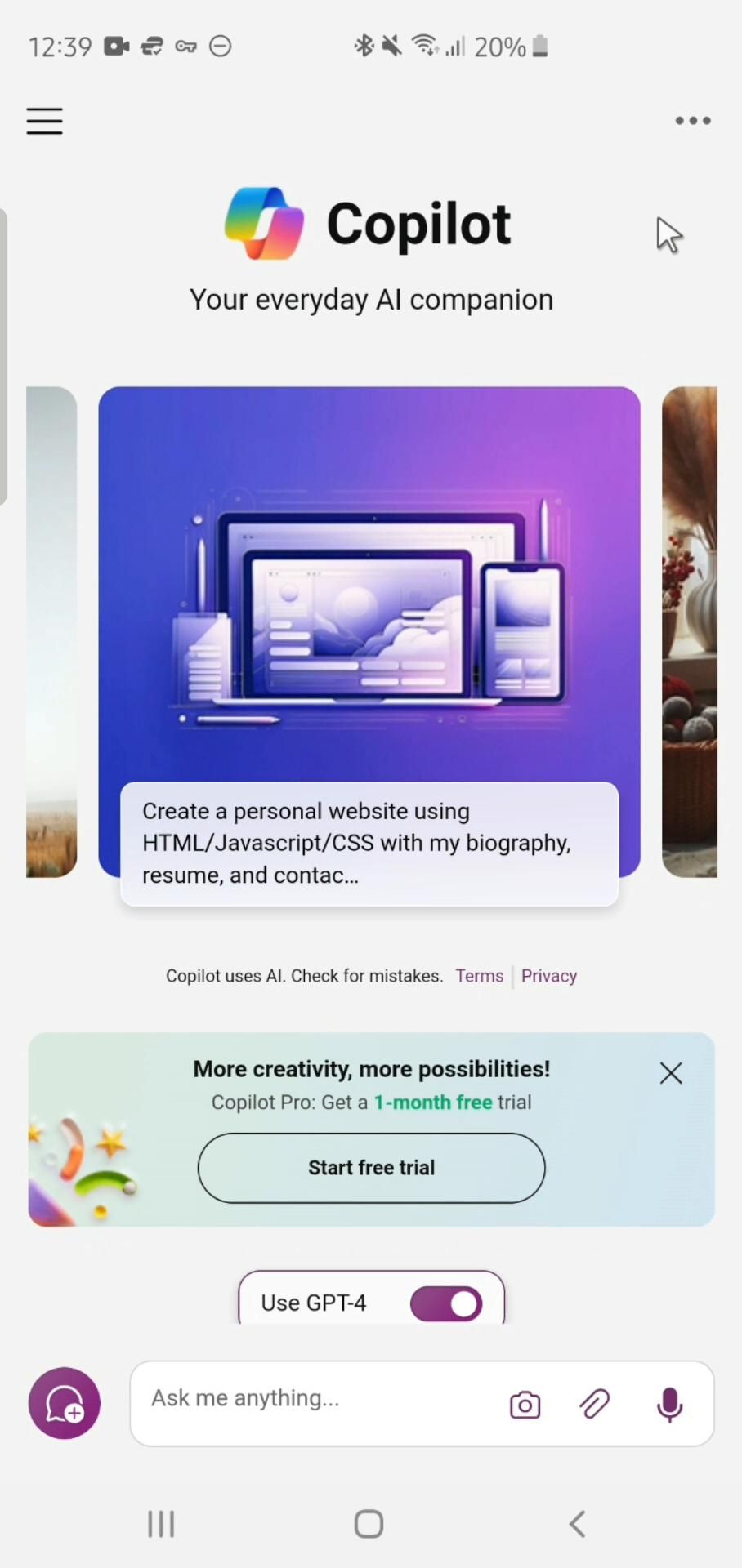 Microsoft Copilot screenshot