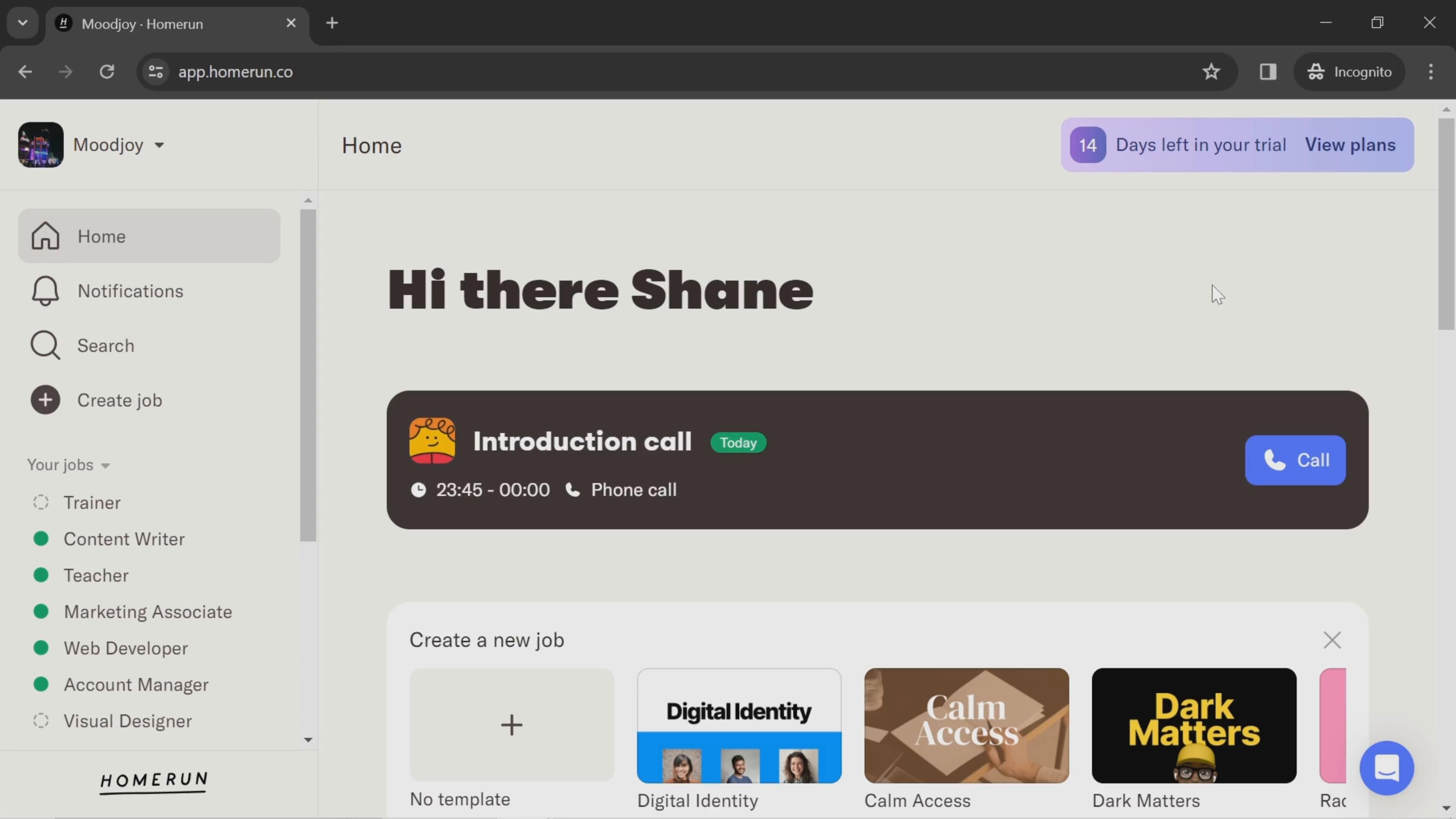 Homerun screenshot