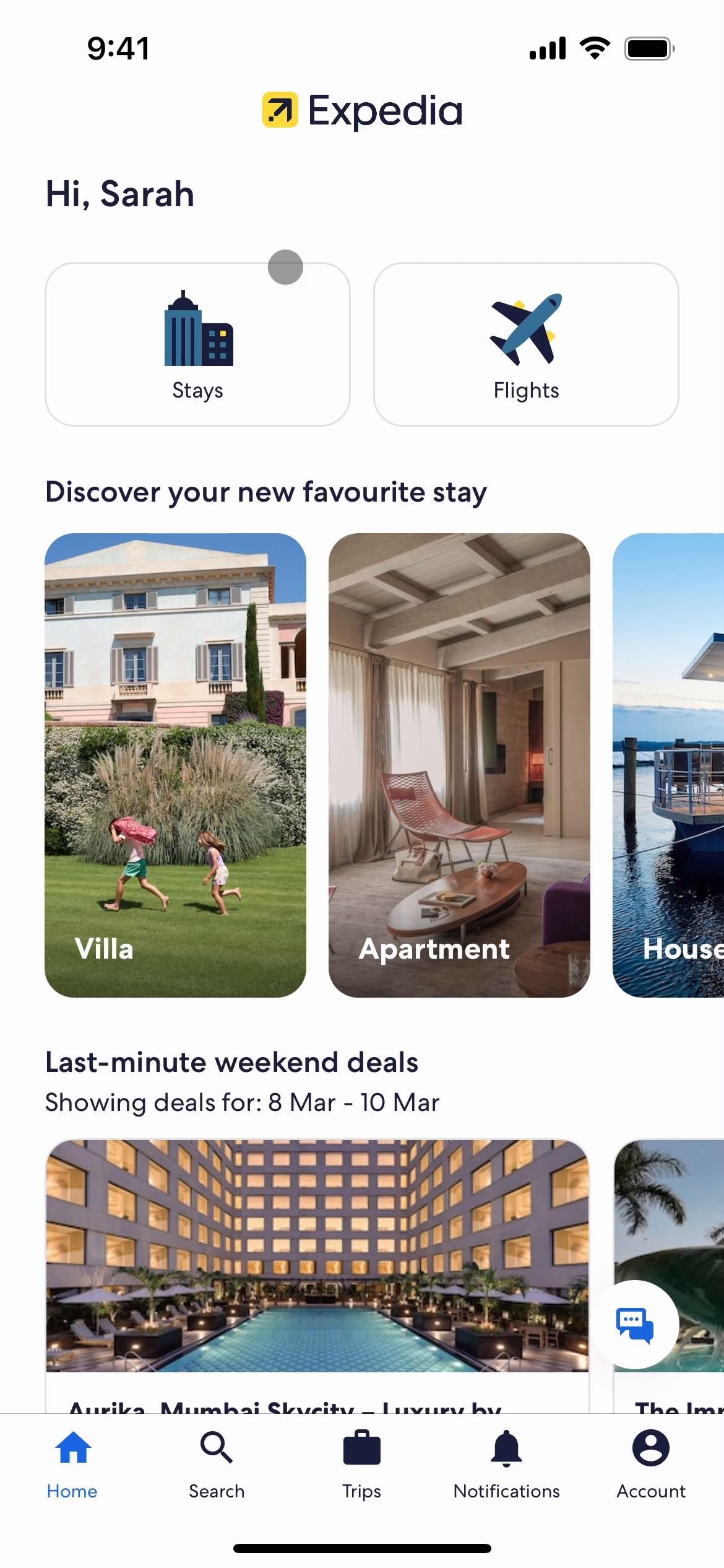 Expedia screenshot