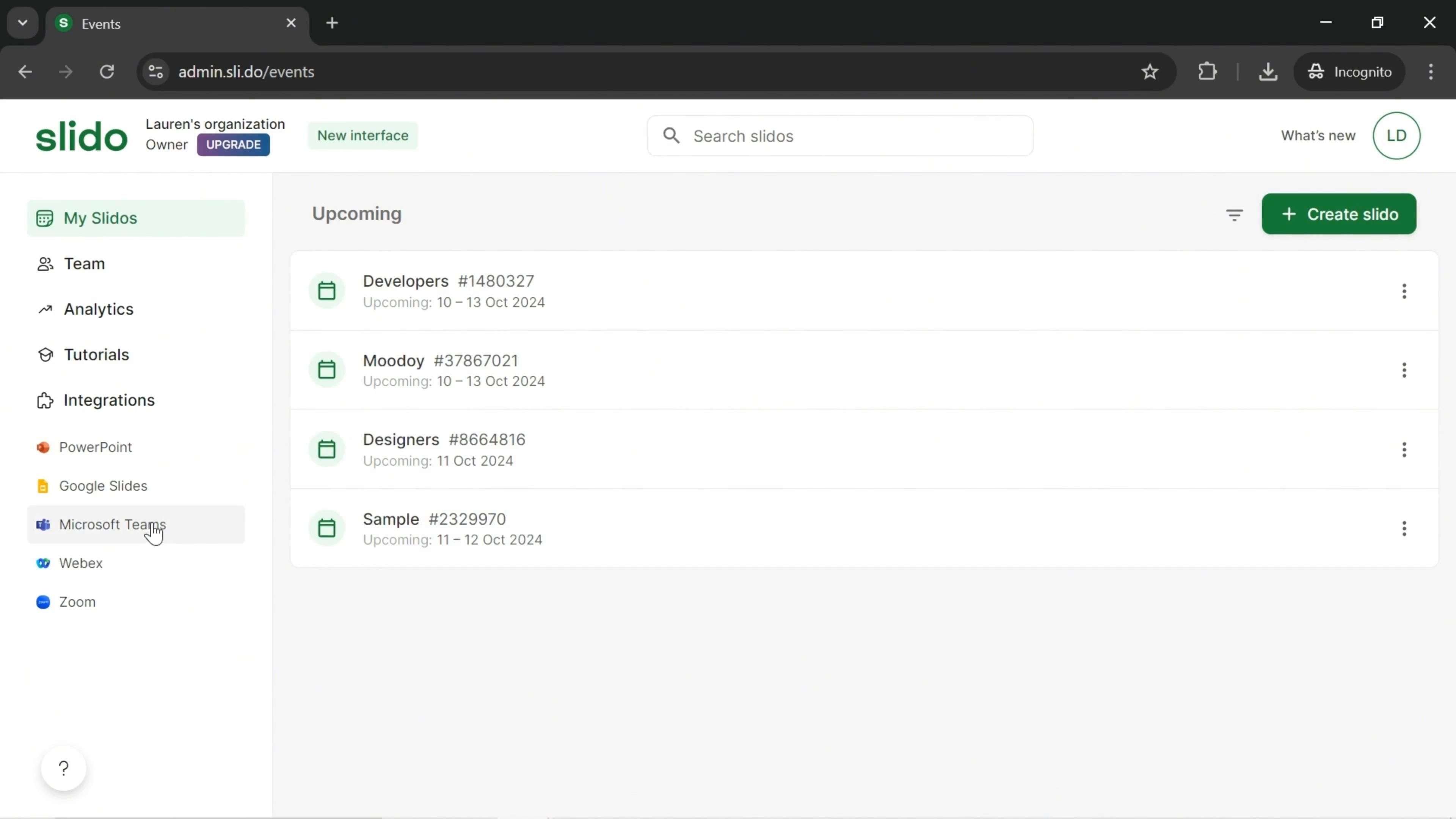 Slido screenshot