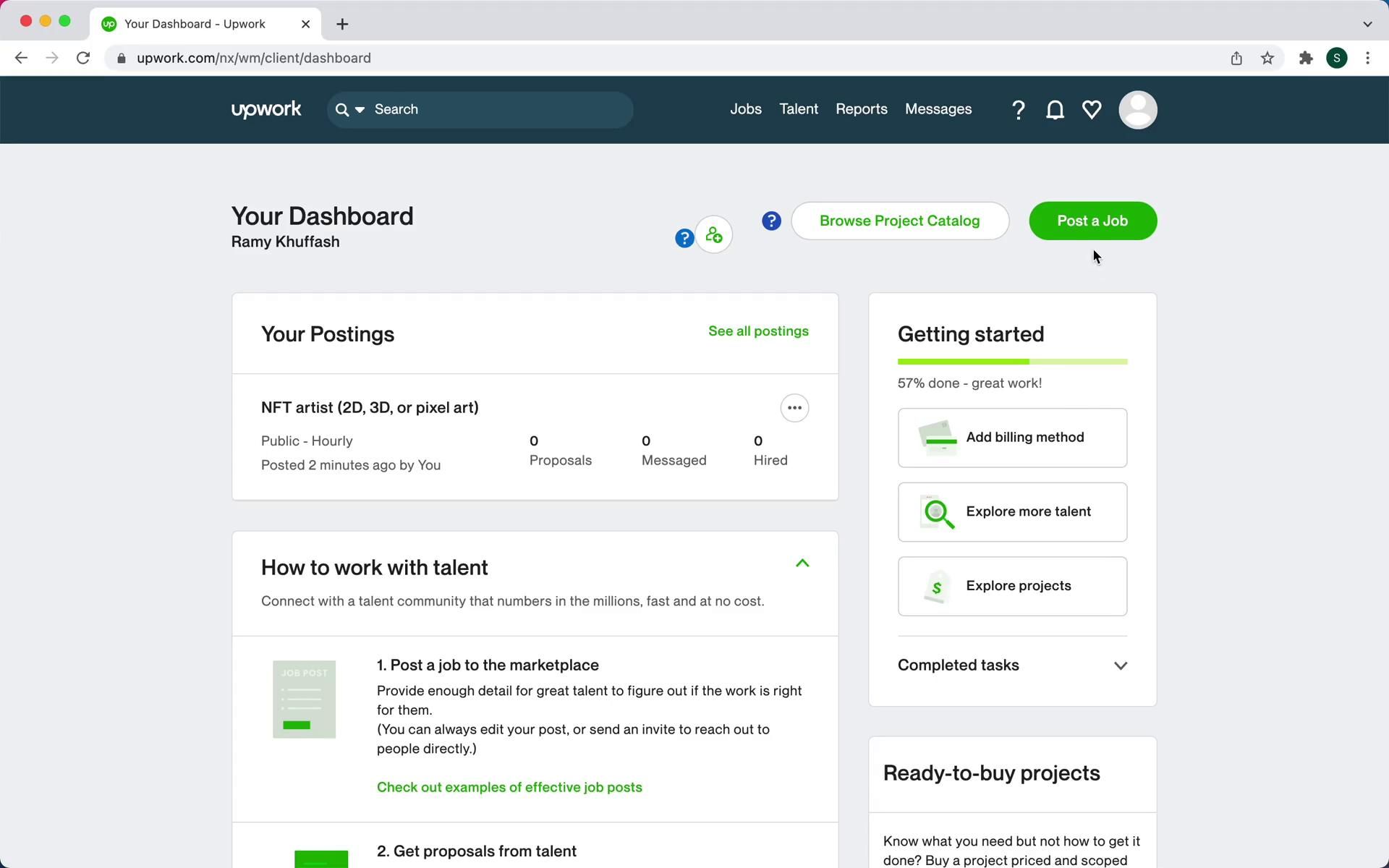 Upwork screenshot