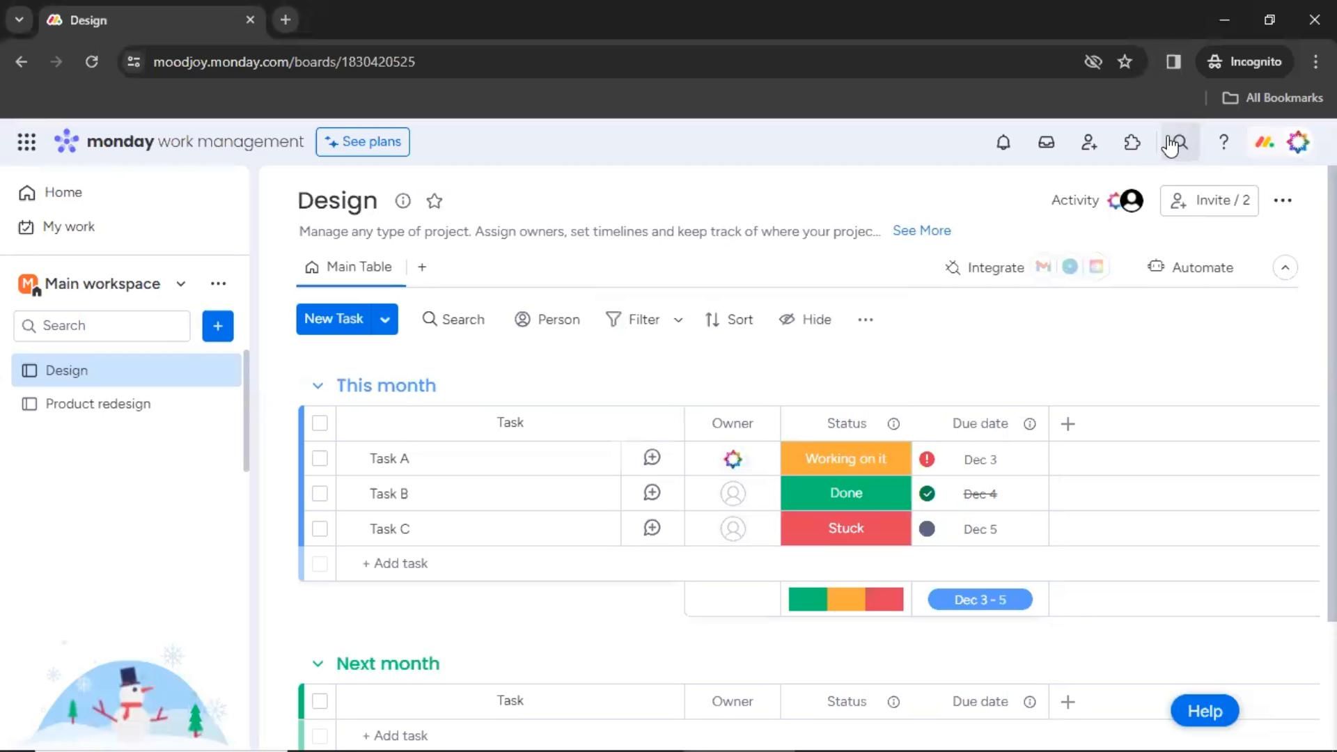 Monday screenshot