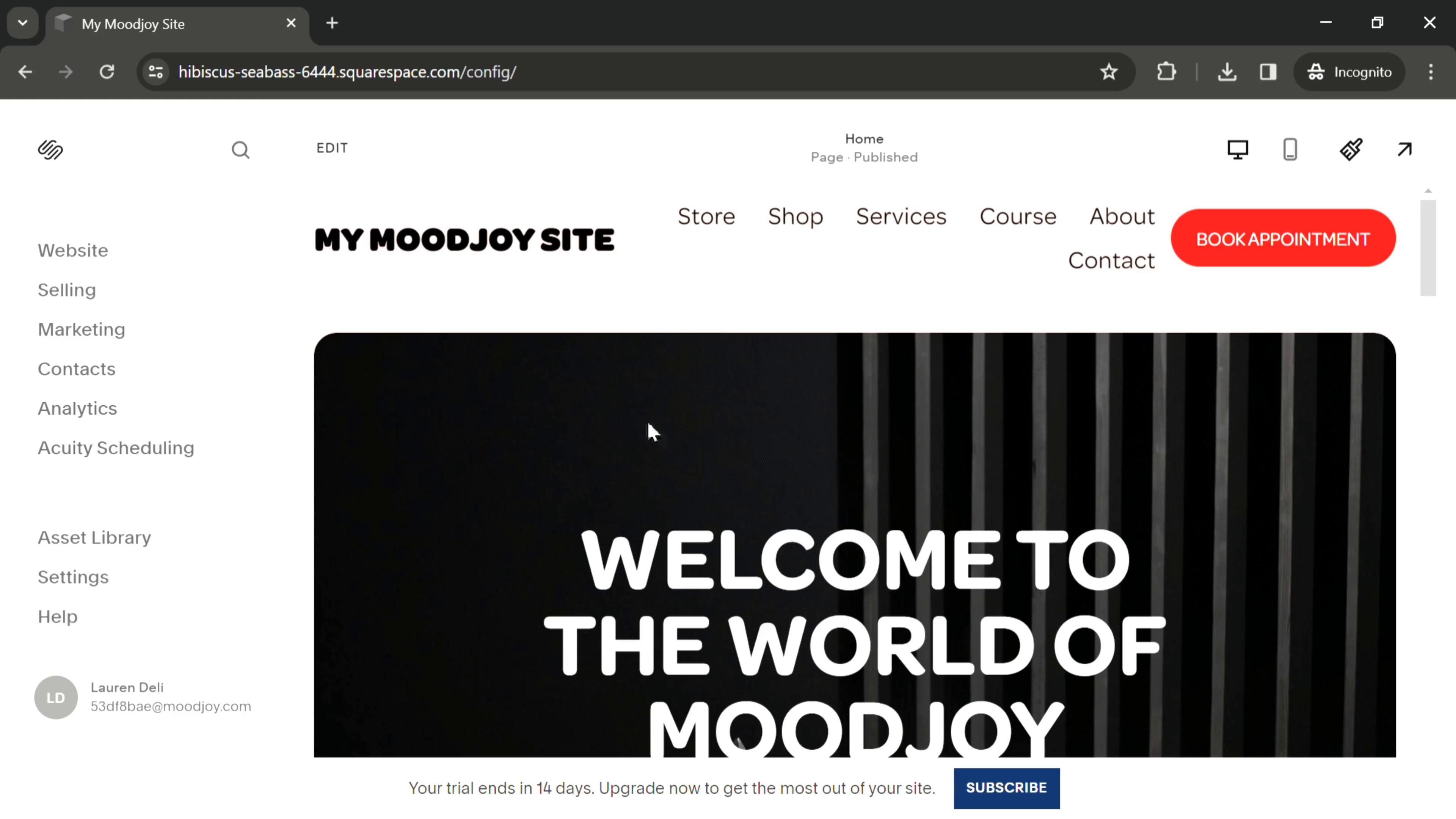 Squarespace screenshot