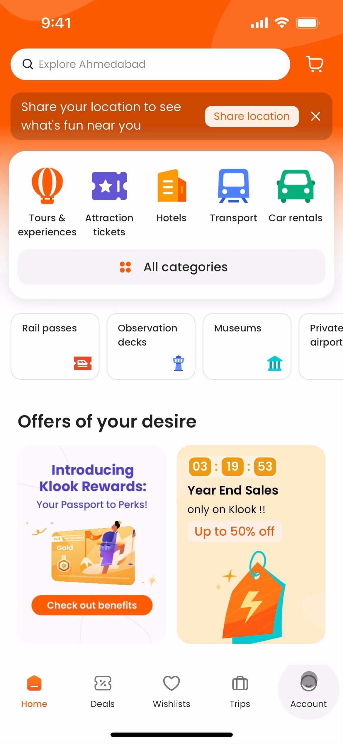 Klook screenshot