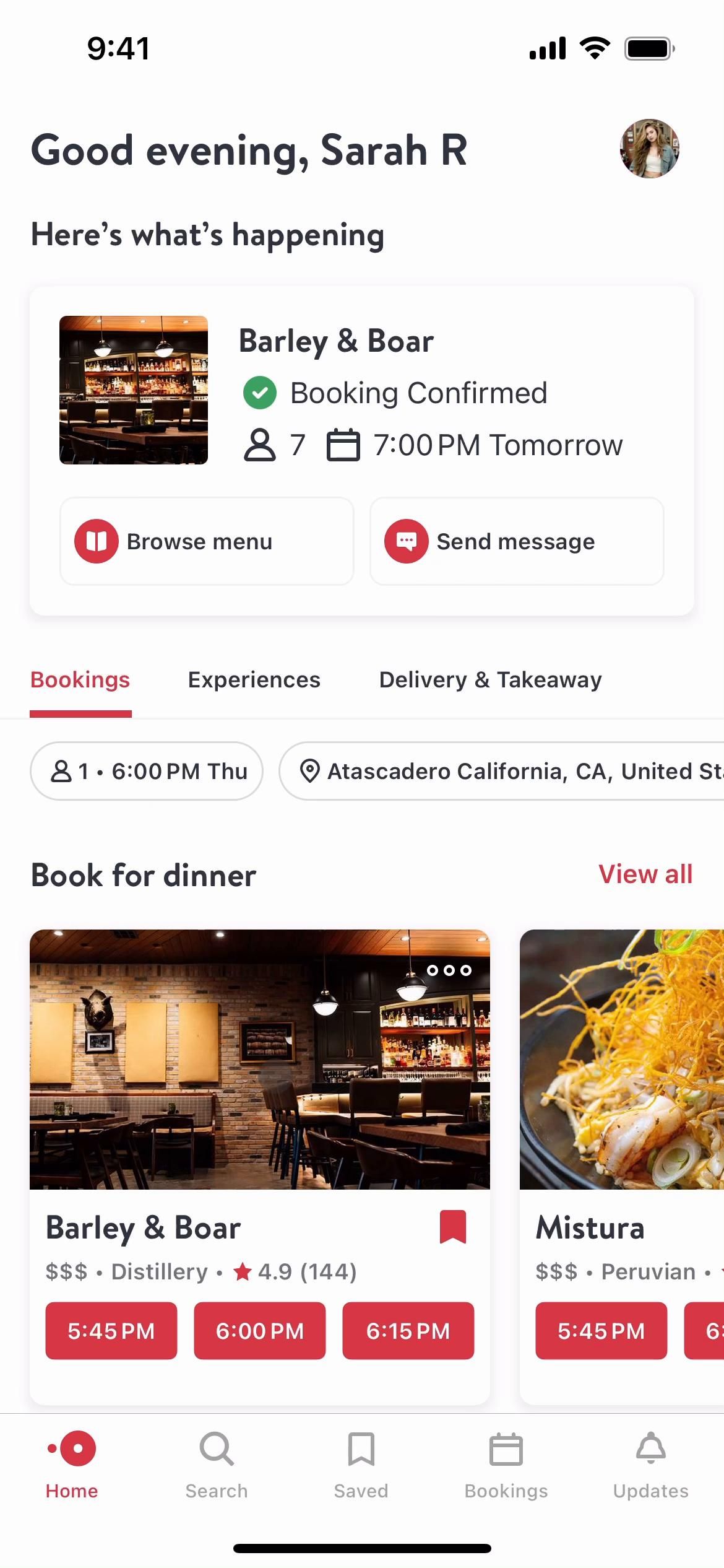OpenTable screenshot