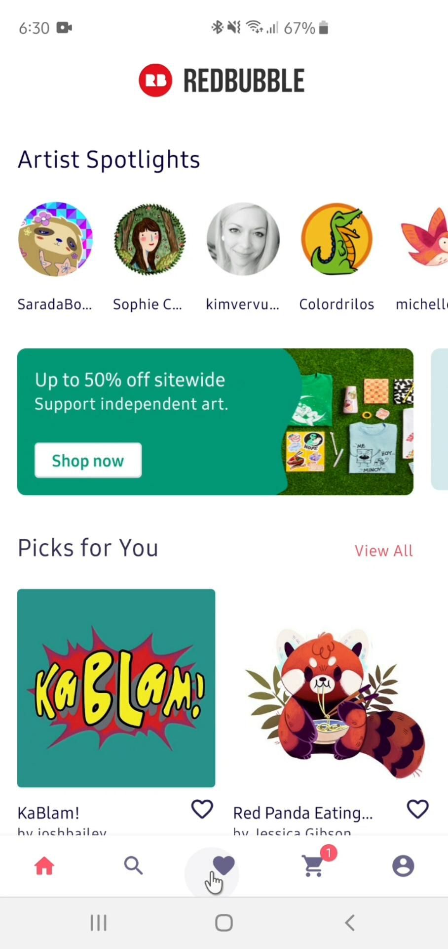 Removing favorites on Redbubble video thumbnail