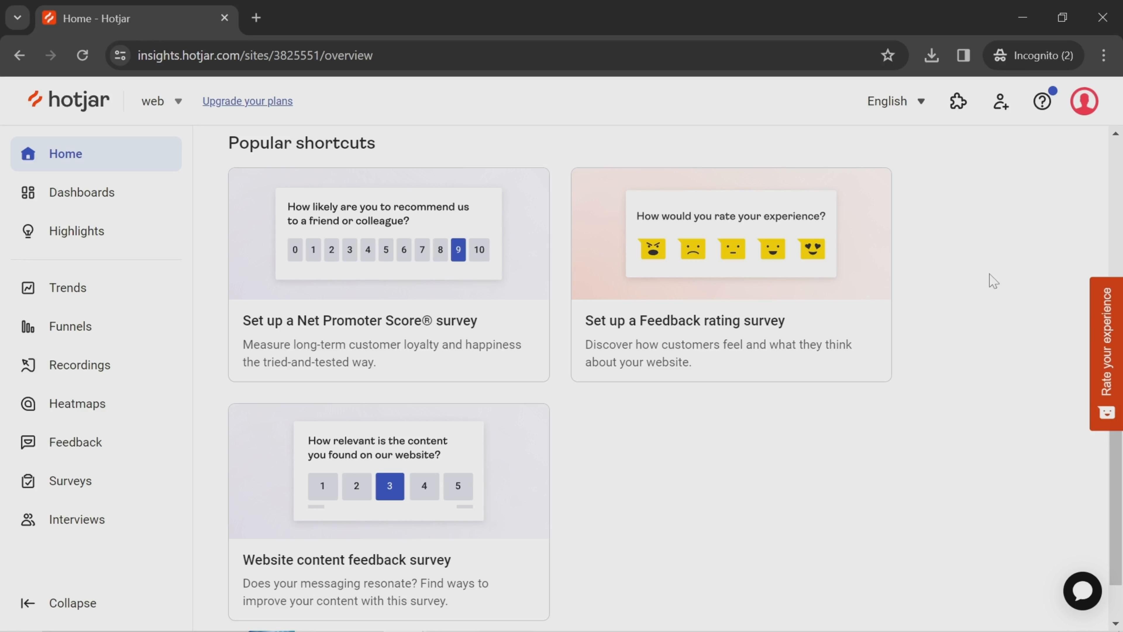 Hotjar screenshot
