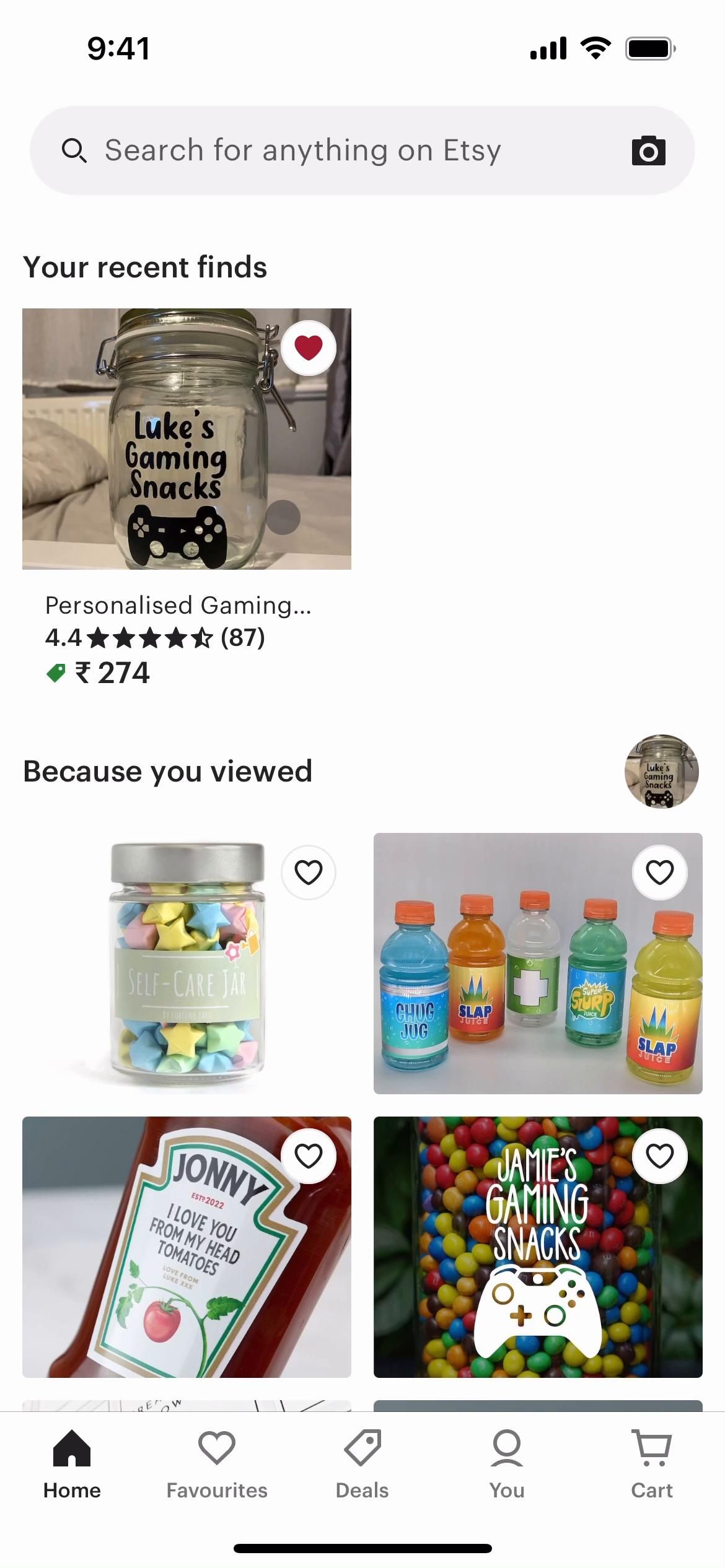 Etsy screenshot