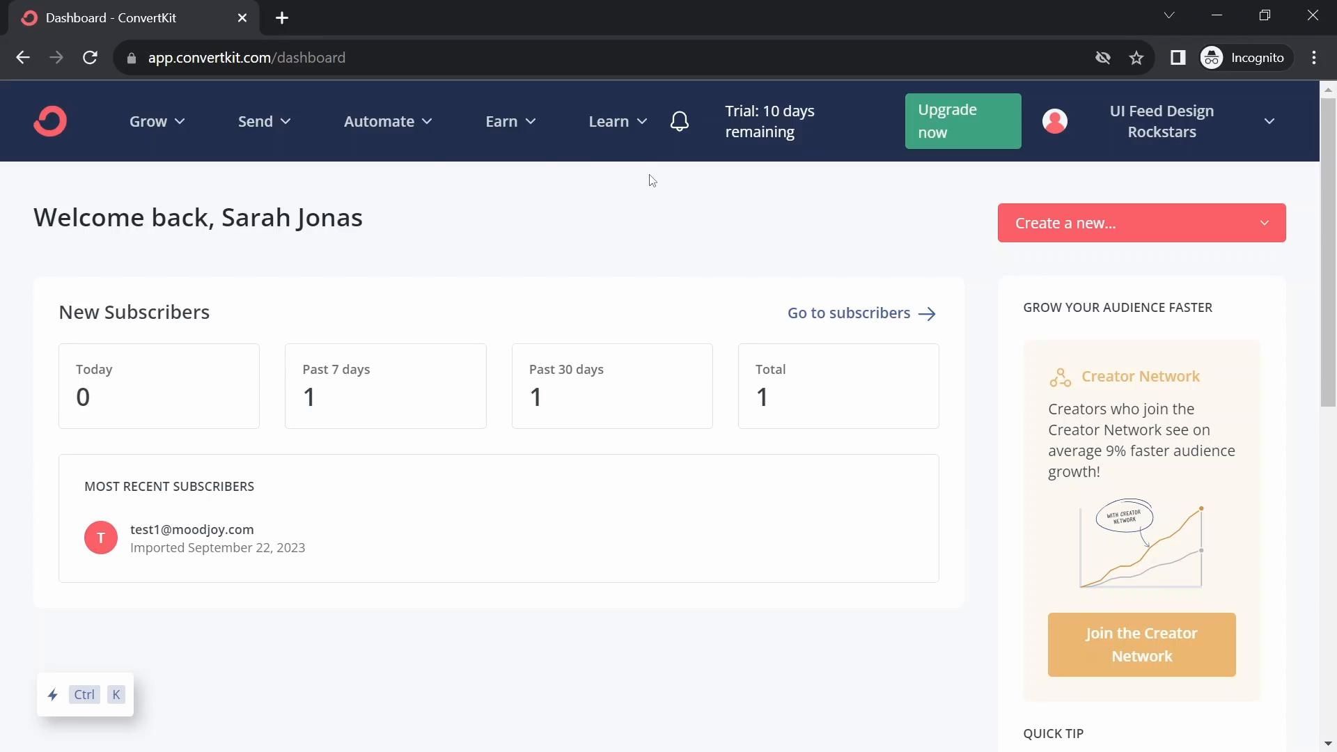 ConvertKit screenshot