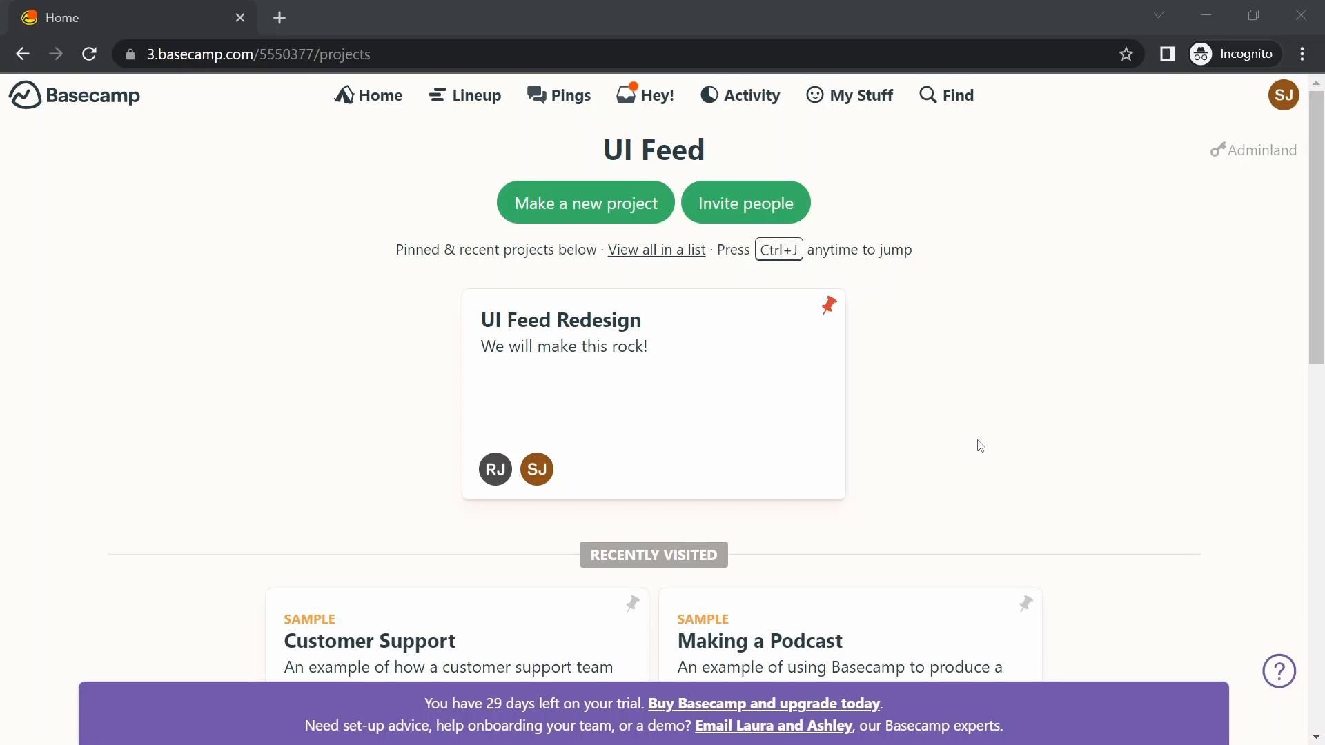 Basecamp screenshot