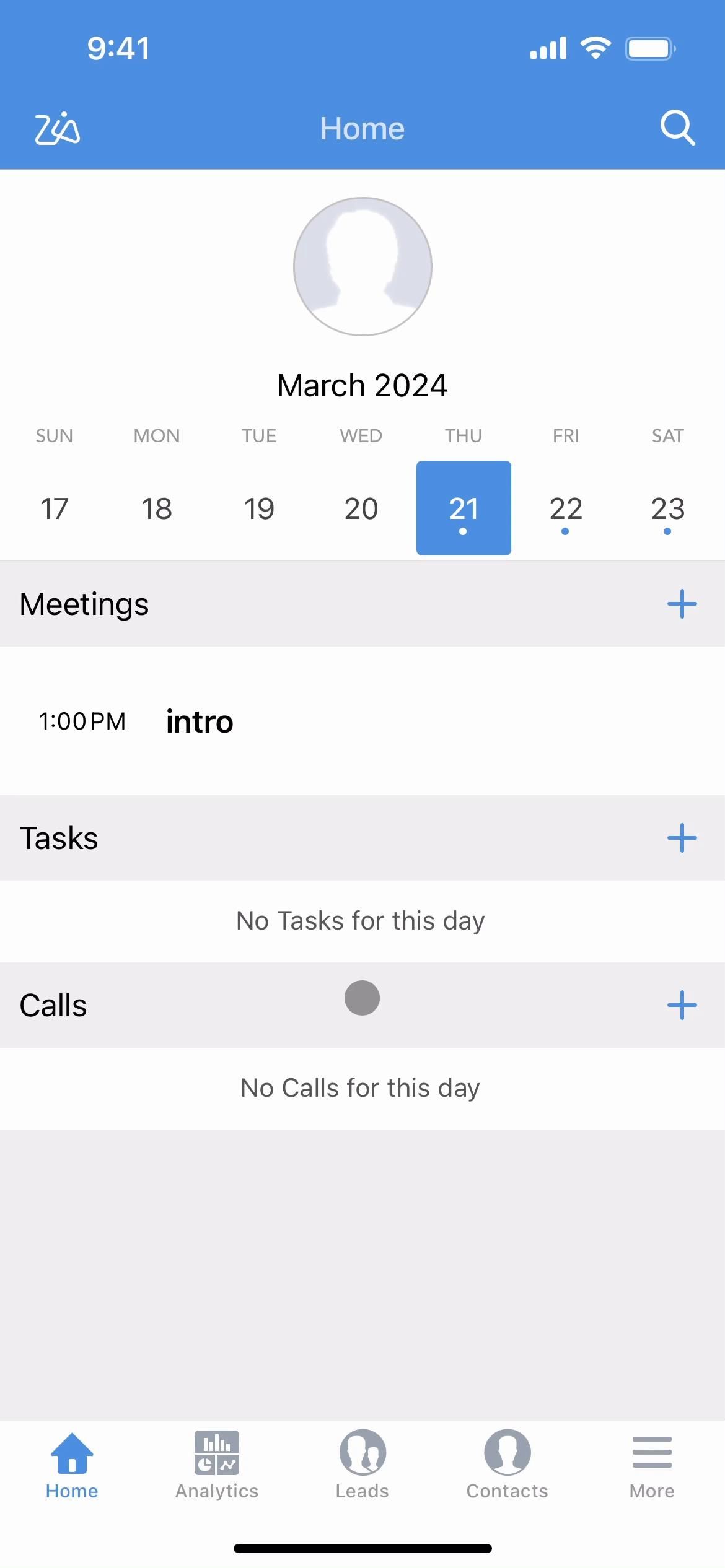 Zoho CRM screenshot