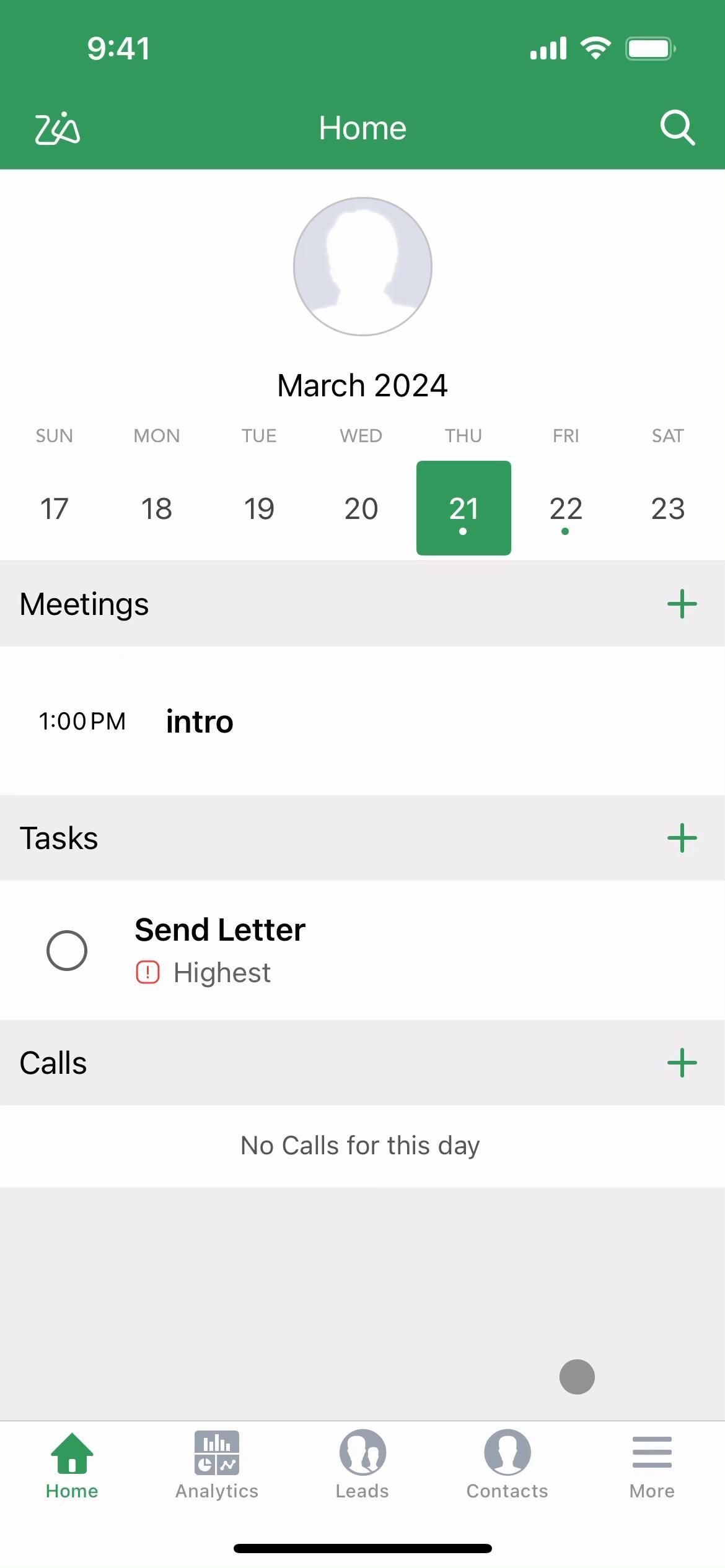 Zoho CRM screenshot