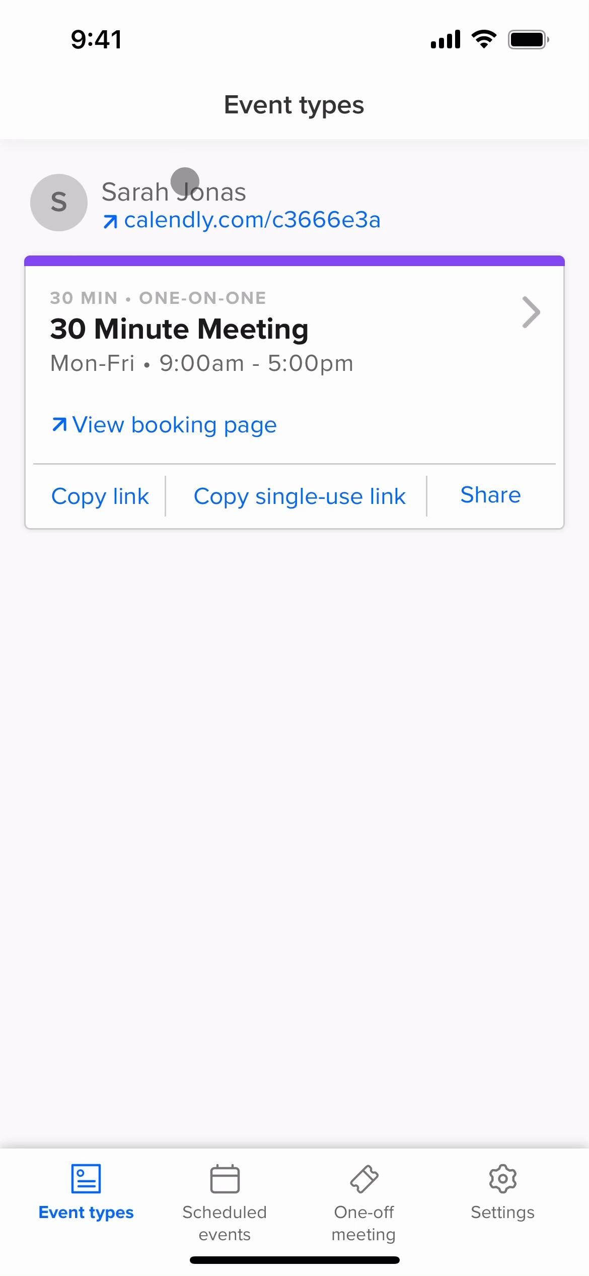 Calendly screenshot