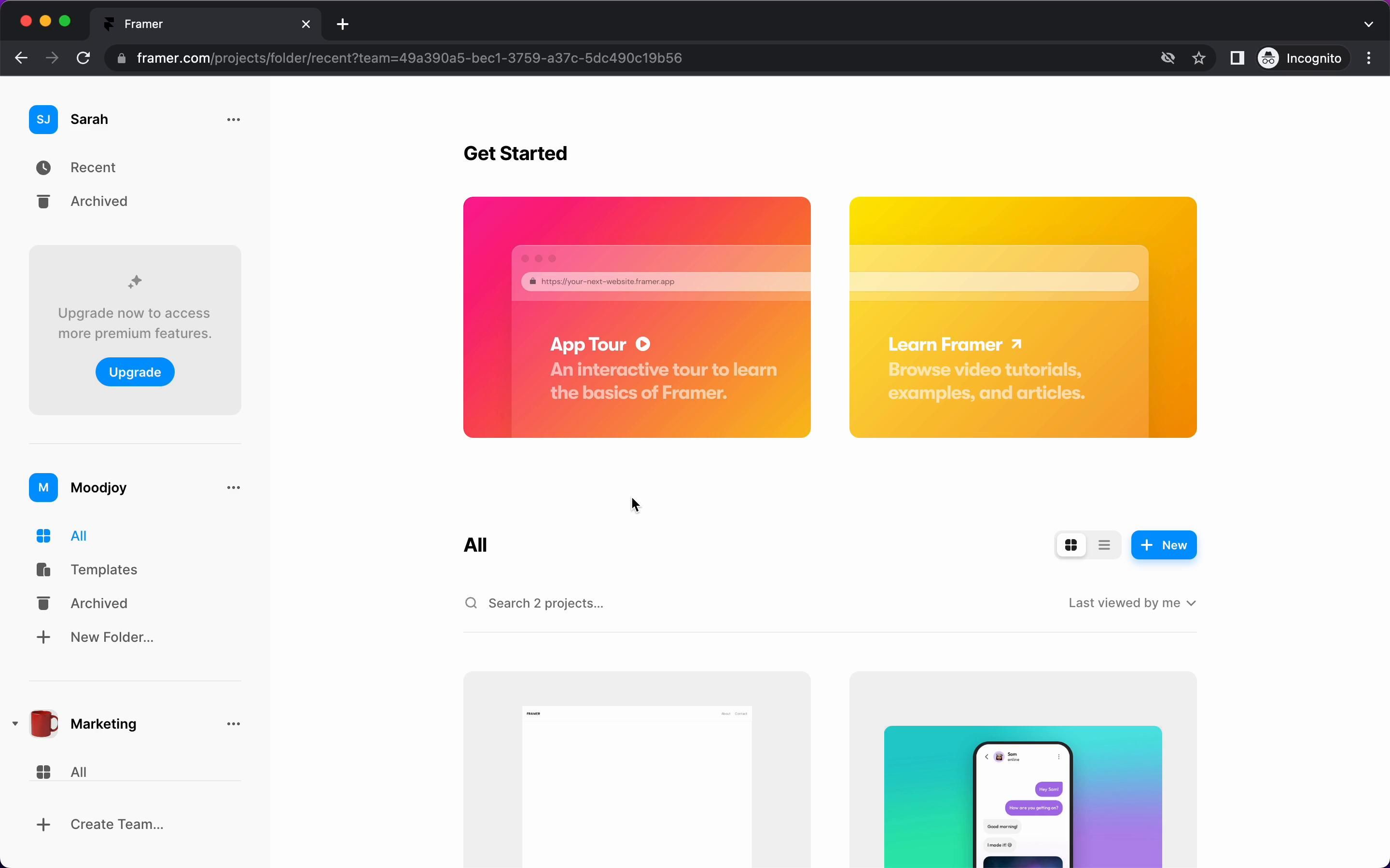 Framer screenshot