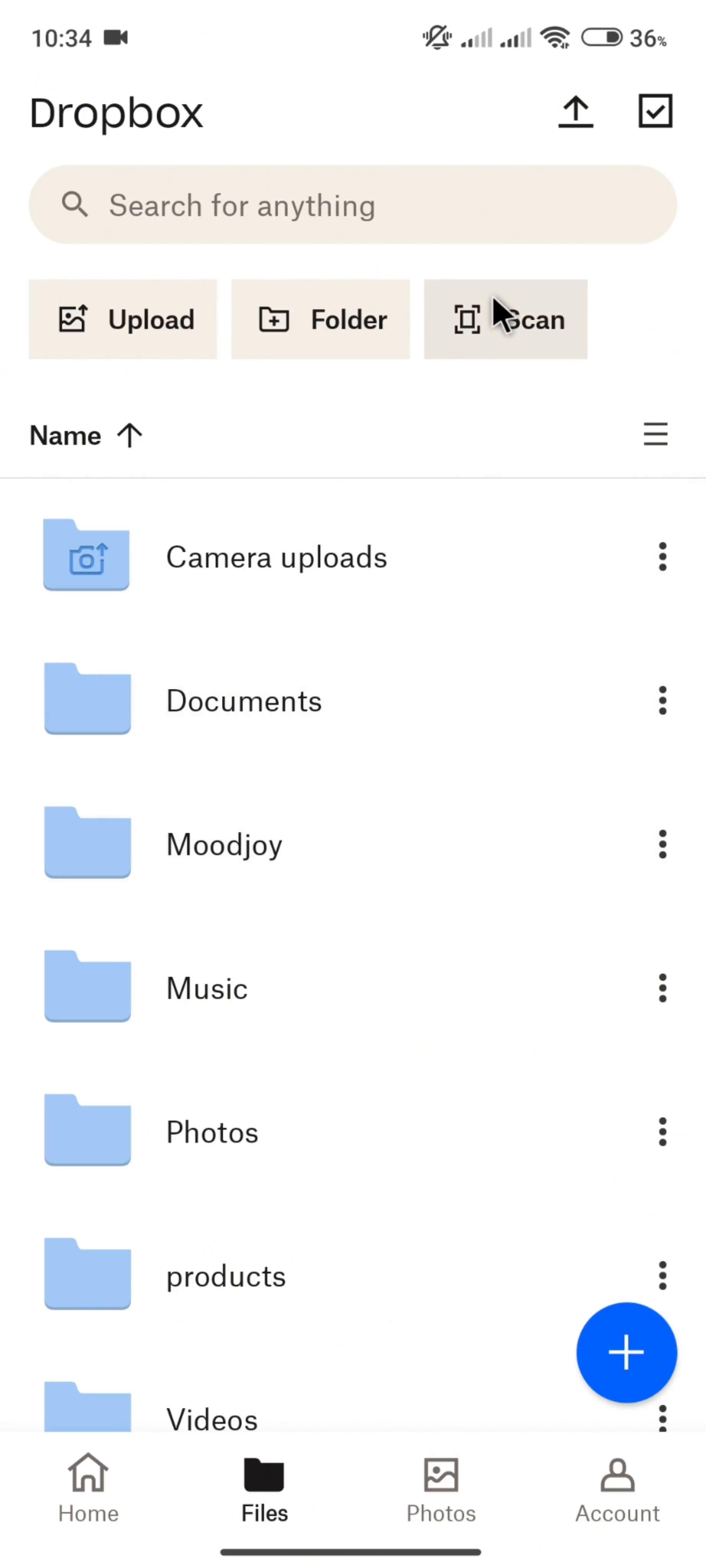 Scanning a document on Dropbox video thumbnail
