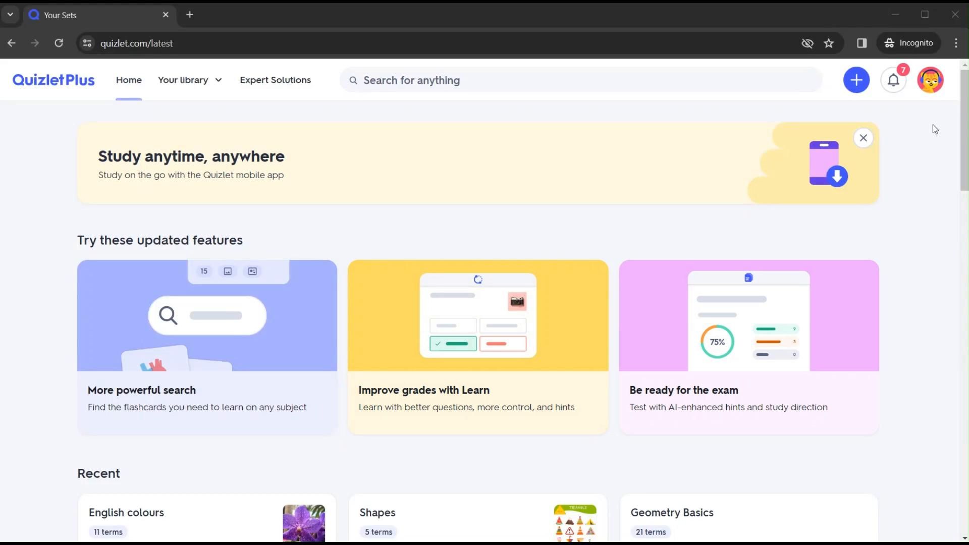 Quizlet screenshot