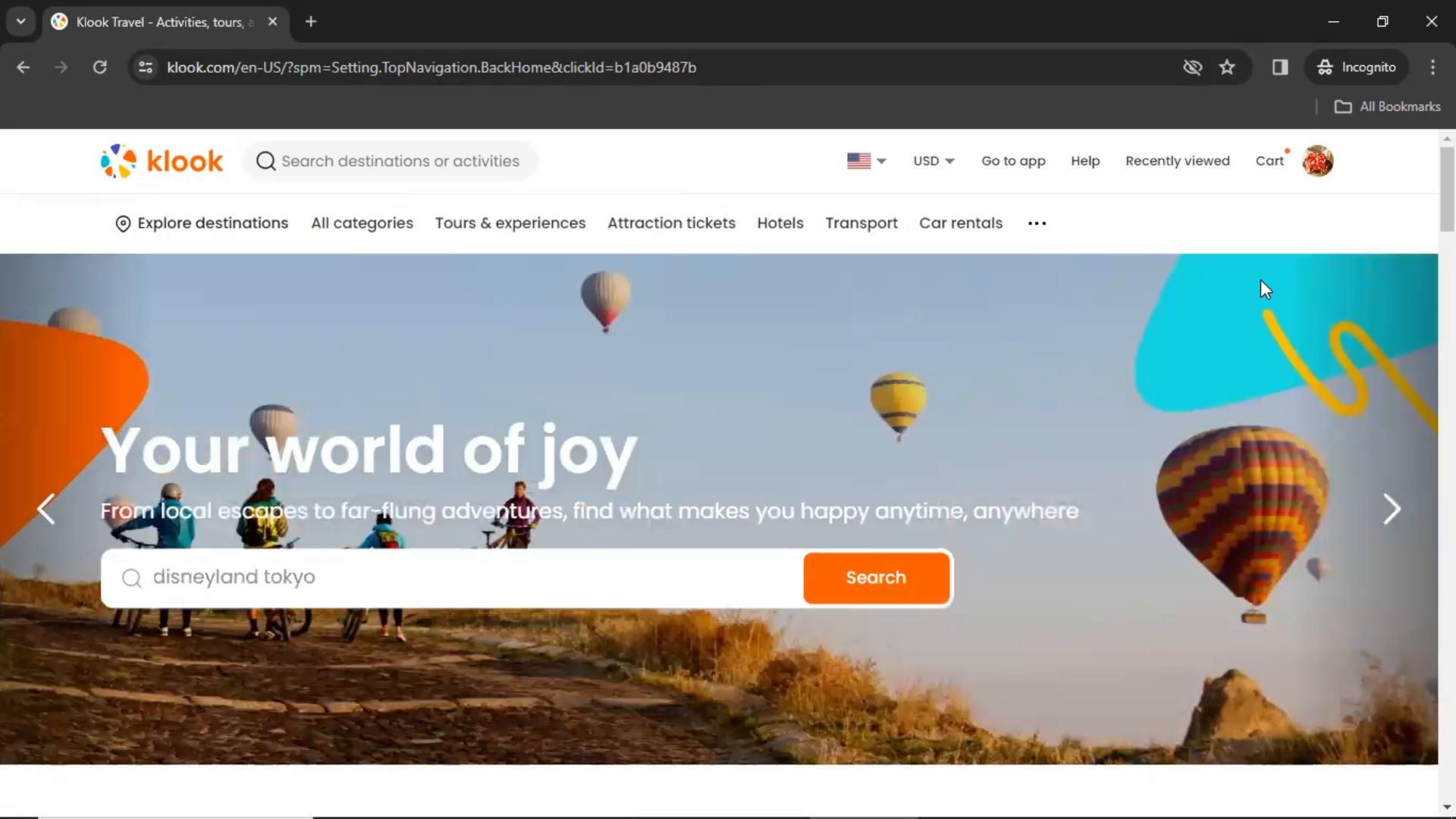 Klook screenshot