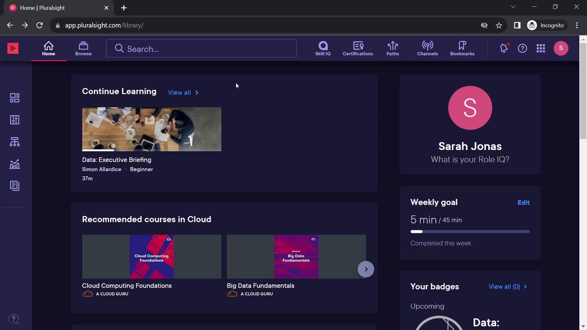 Pluralsight screenshot