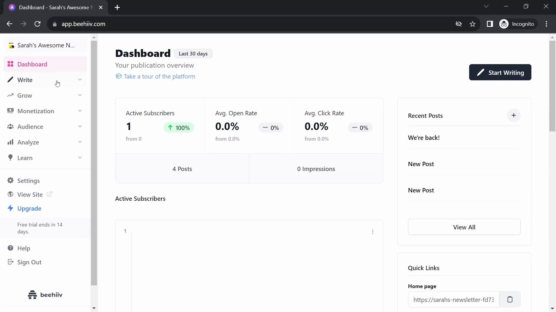 Beehiiv screenshot
