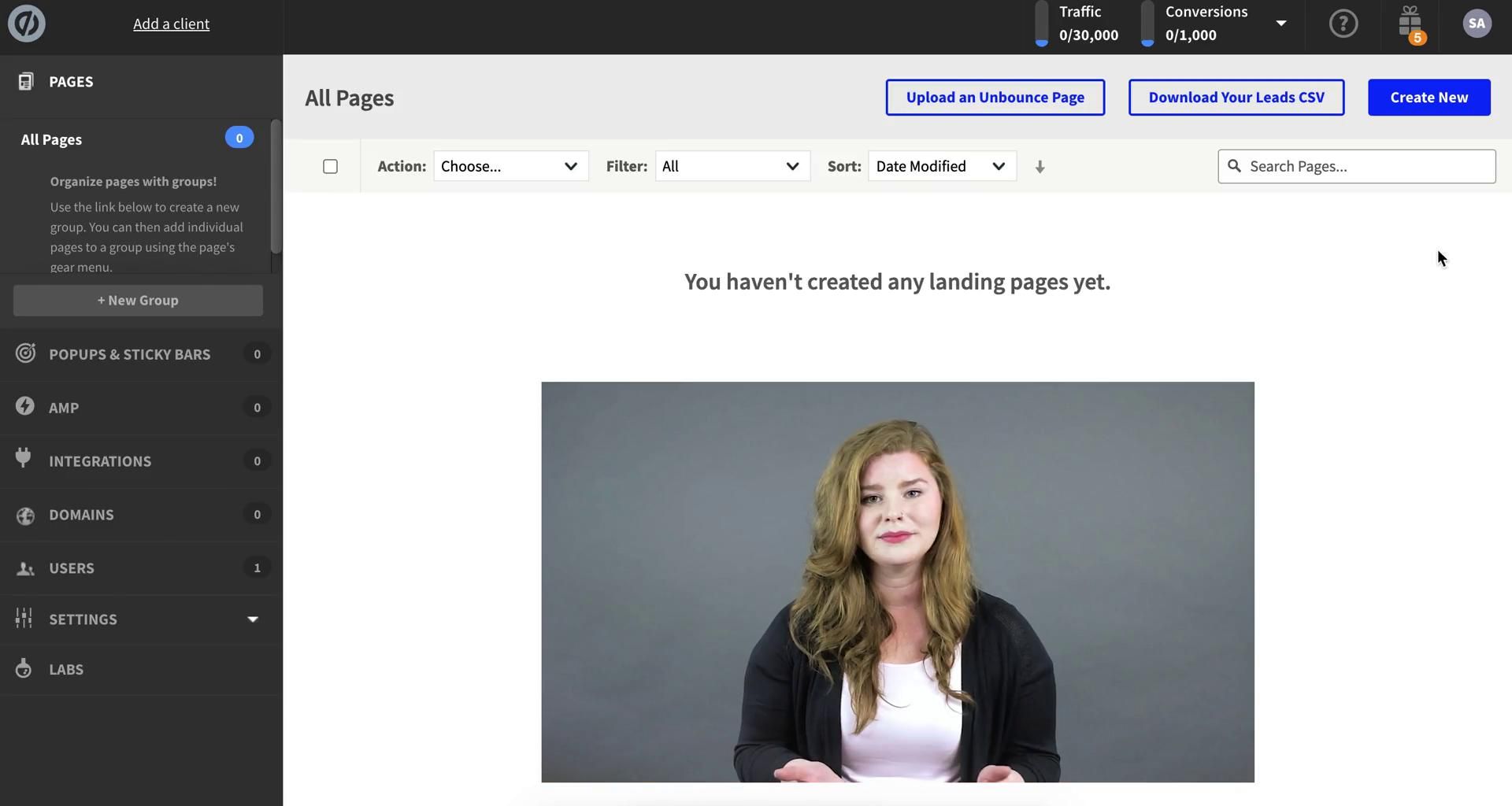 Unbounce screenshot