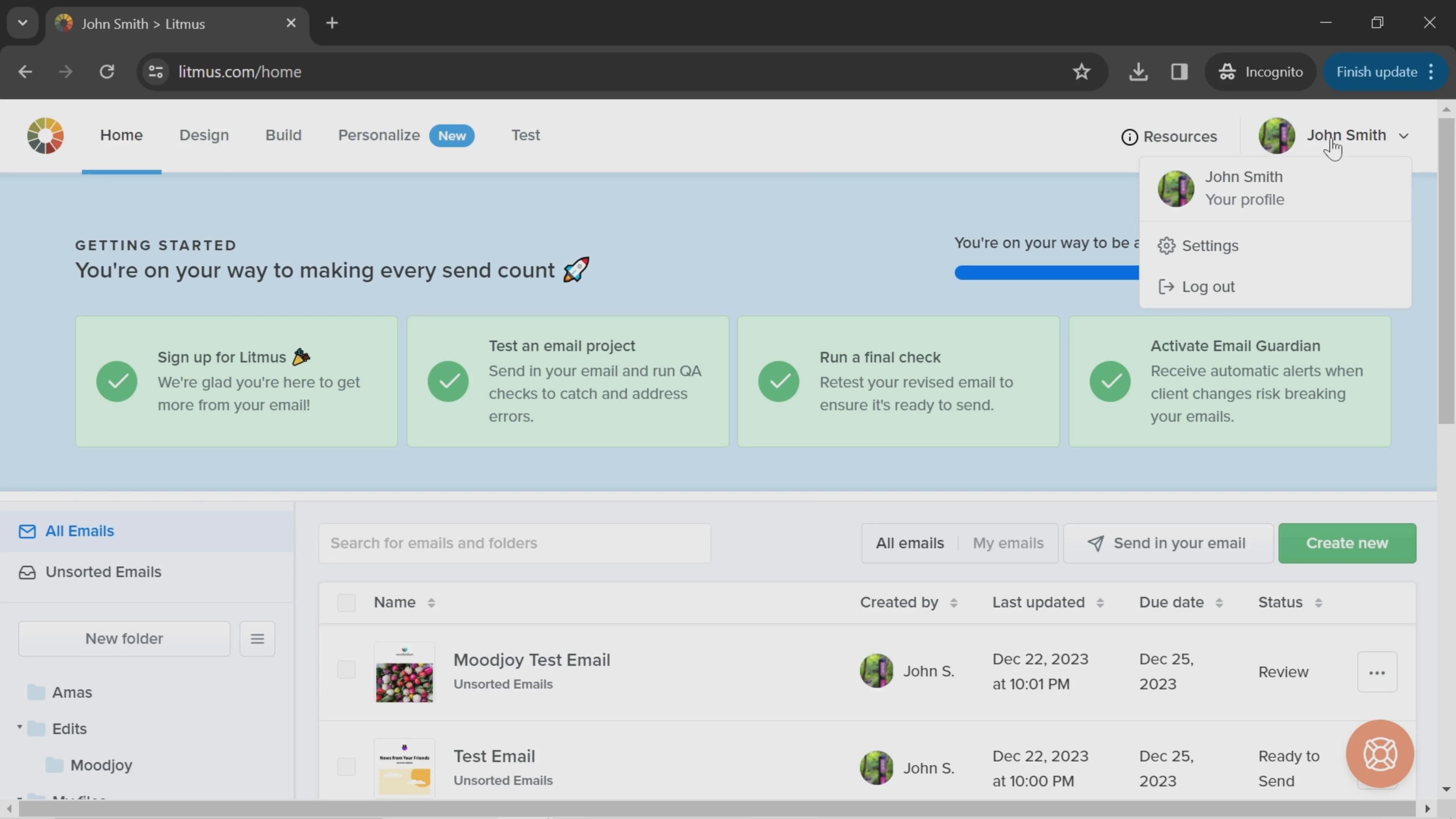 Litmus screenshot