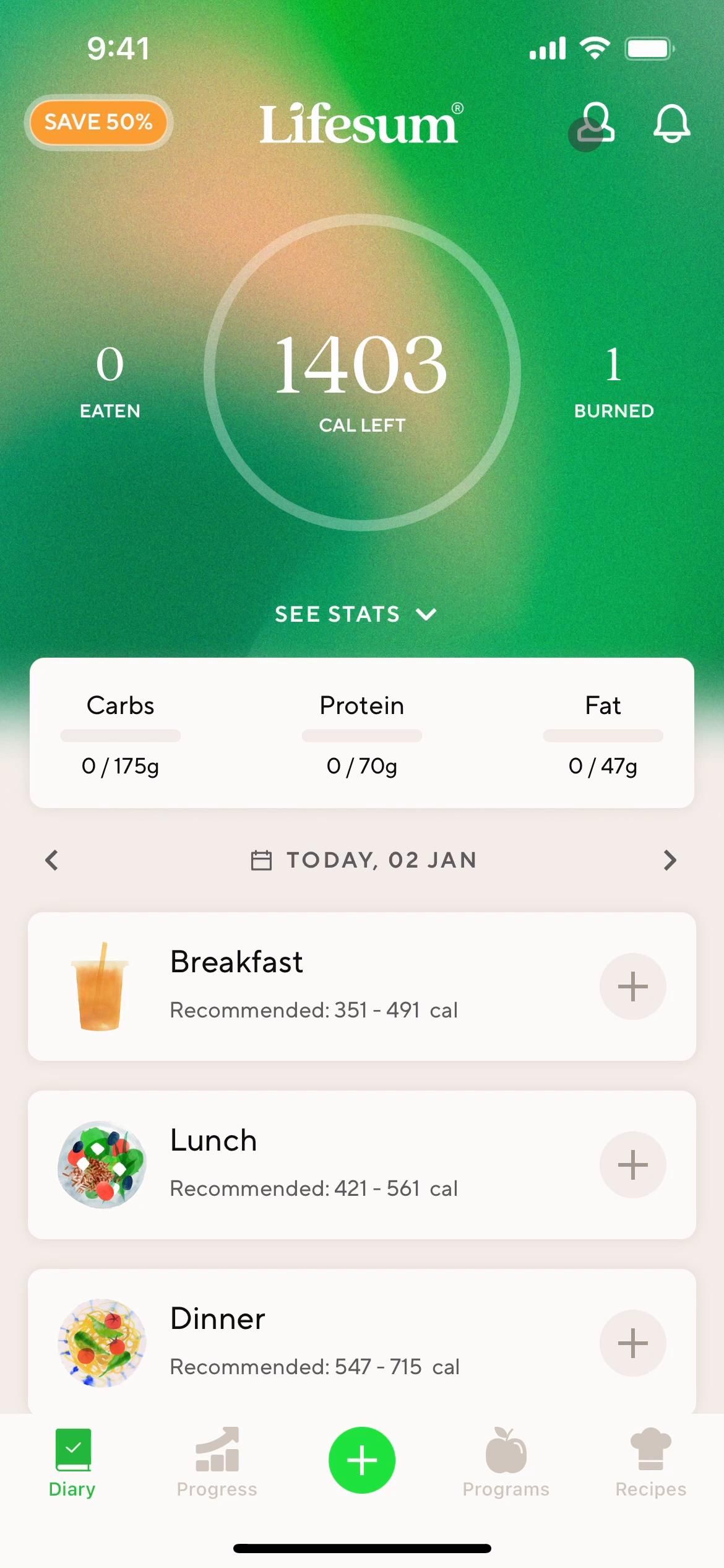 Lifesum screenshot