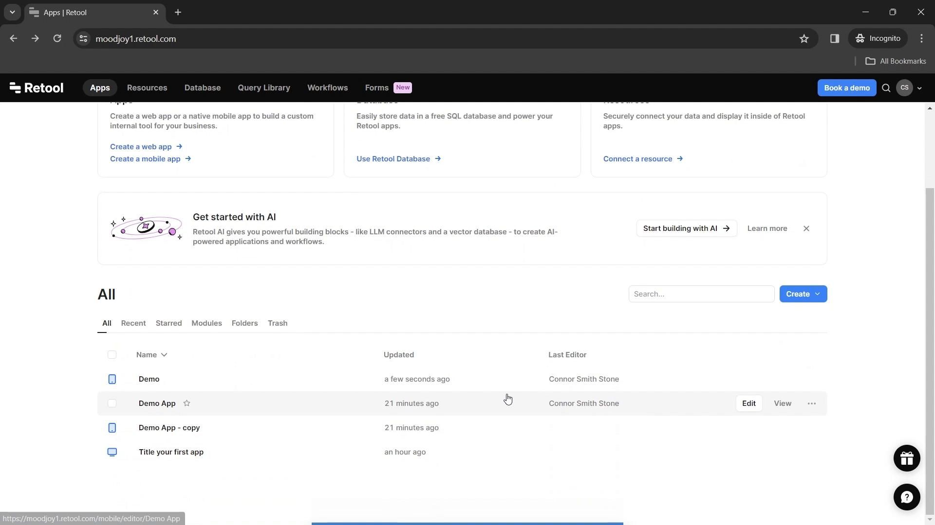 Retool screenshot