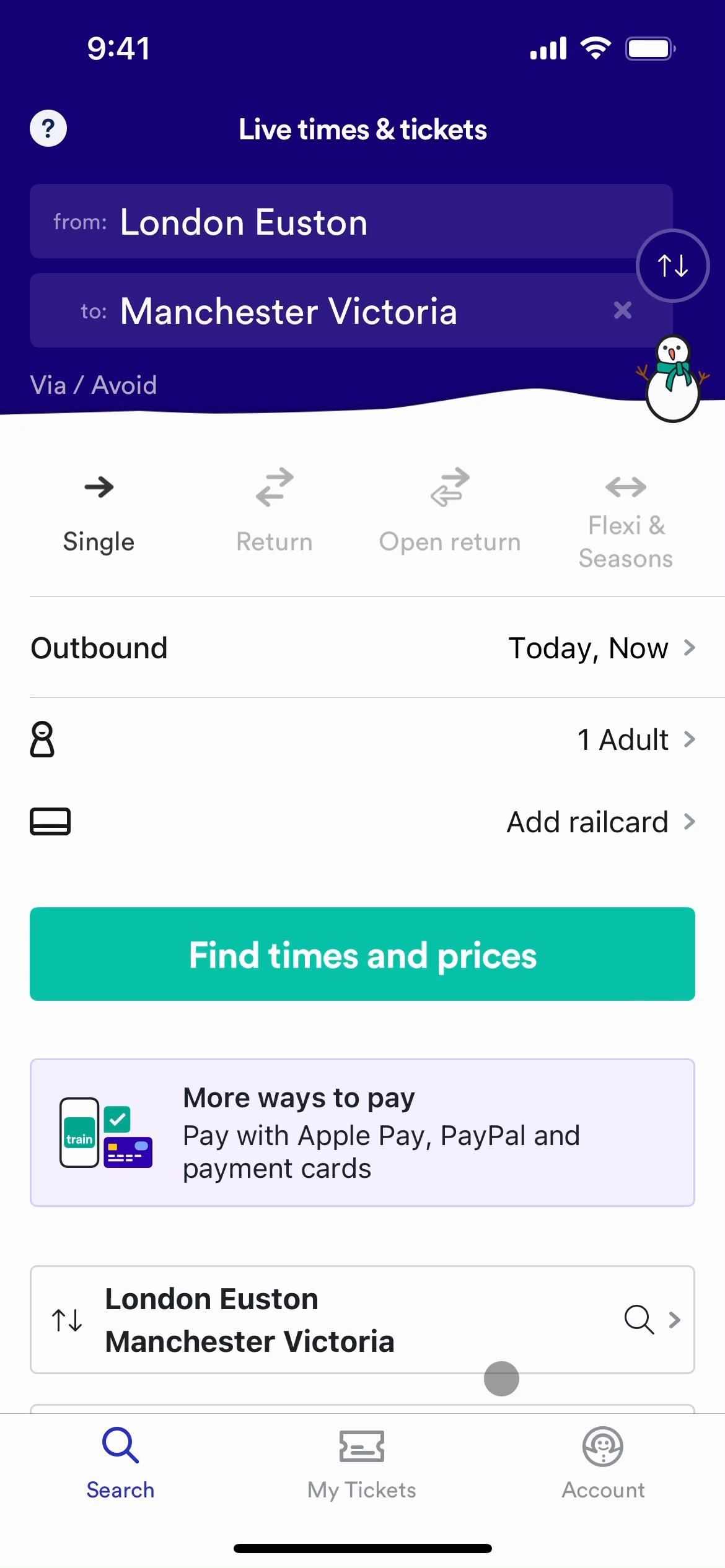 Trainline screenshot