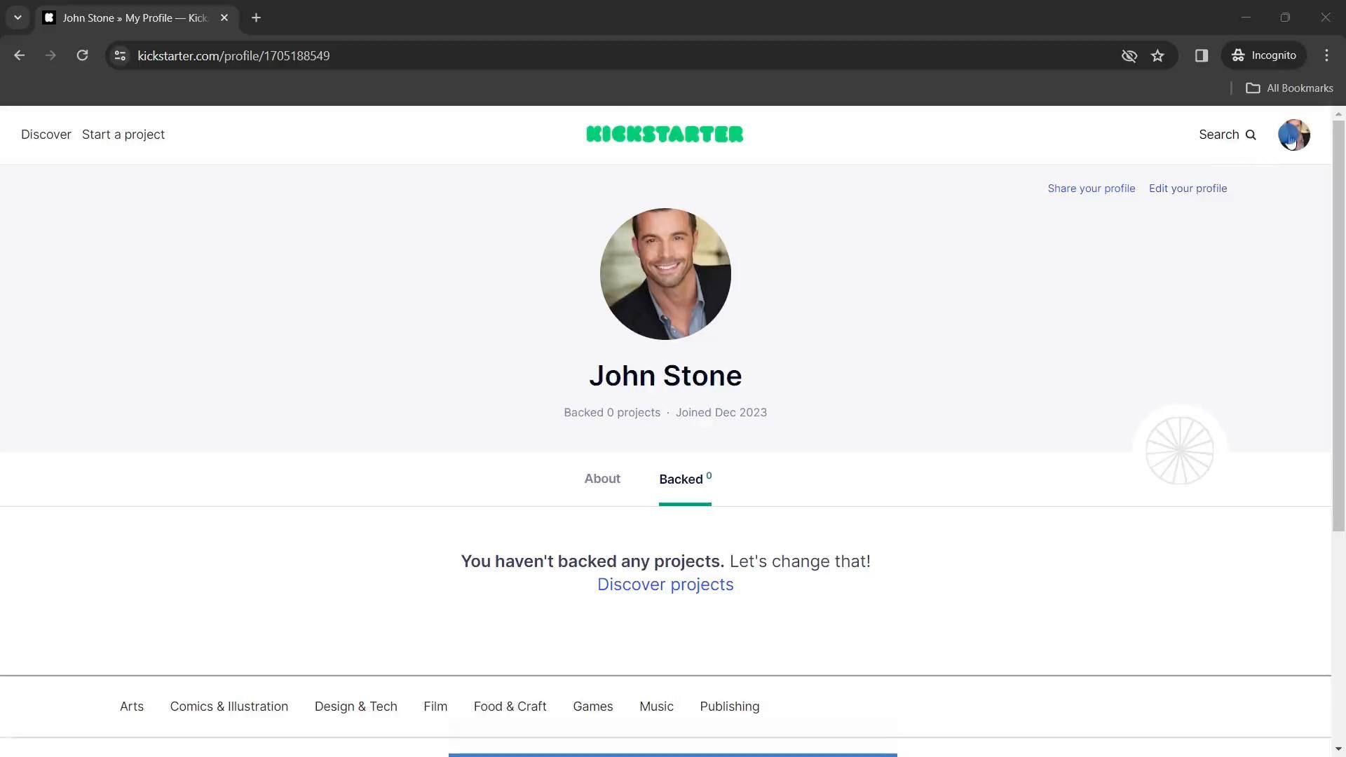 Kickstarter screenshot