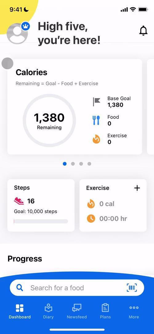MyFitnessPal screenshot