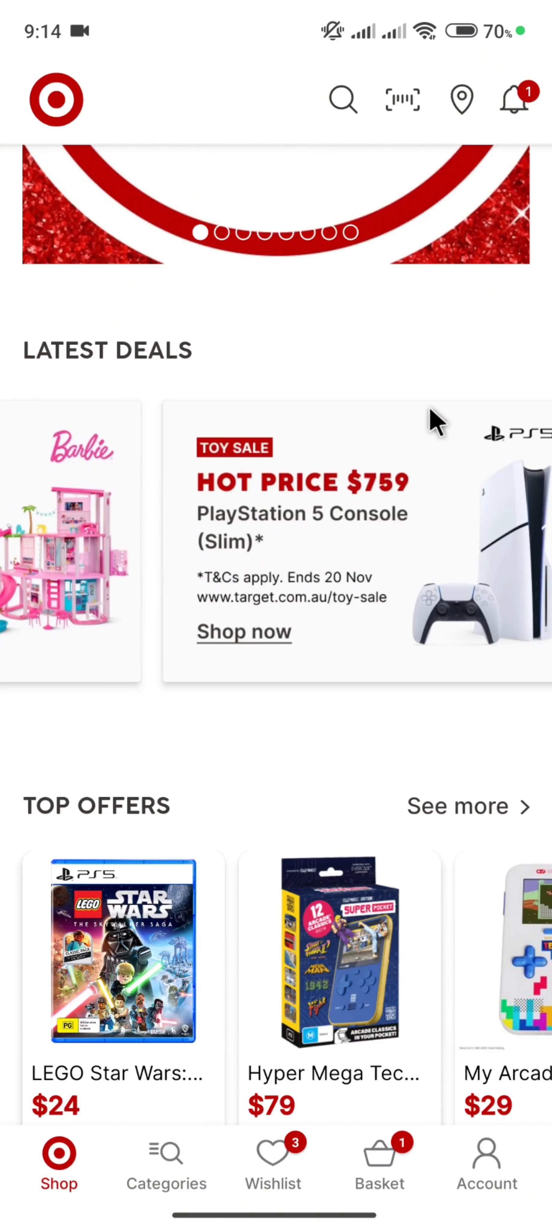 General browsing on Target video thumbnail