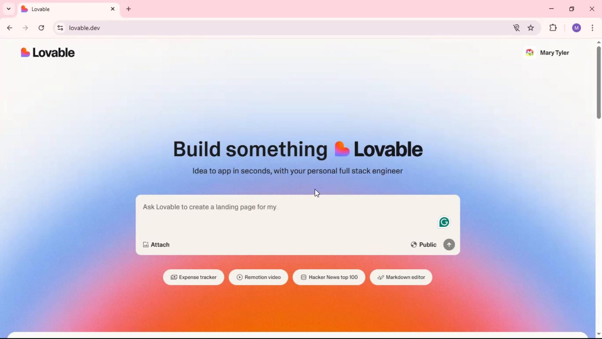 Creating a project on Lovable video thumbnail