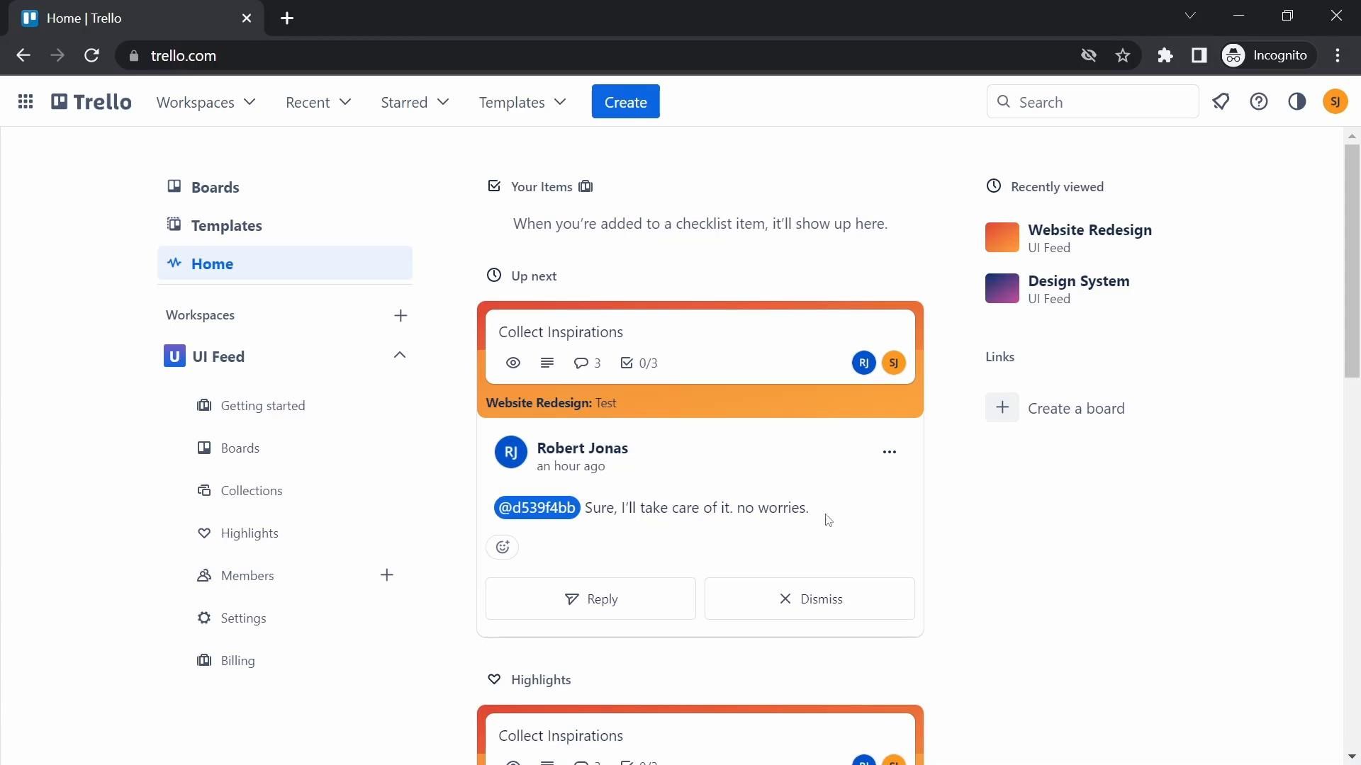 Trello screenshot