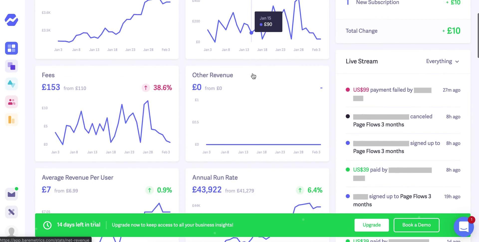 Baremetrics screenshot