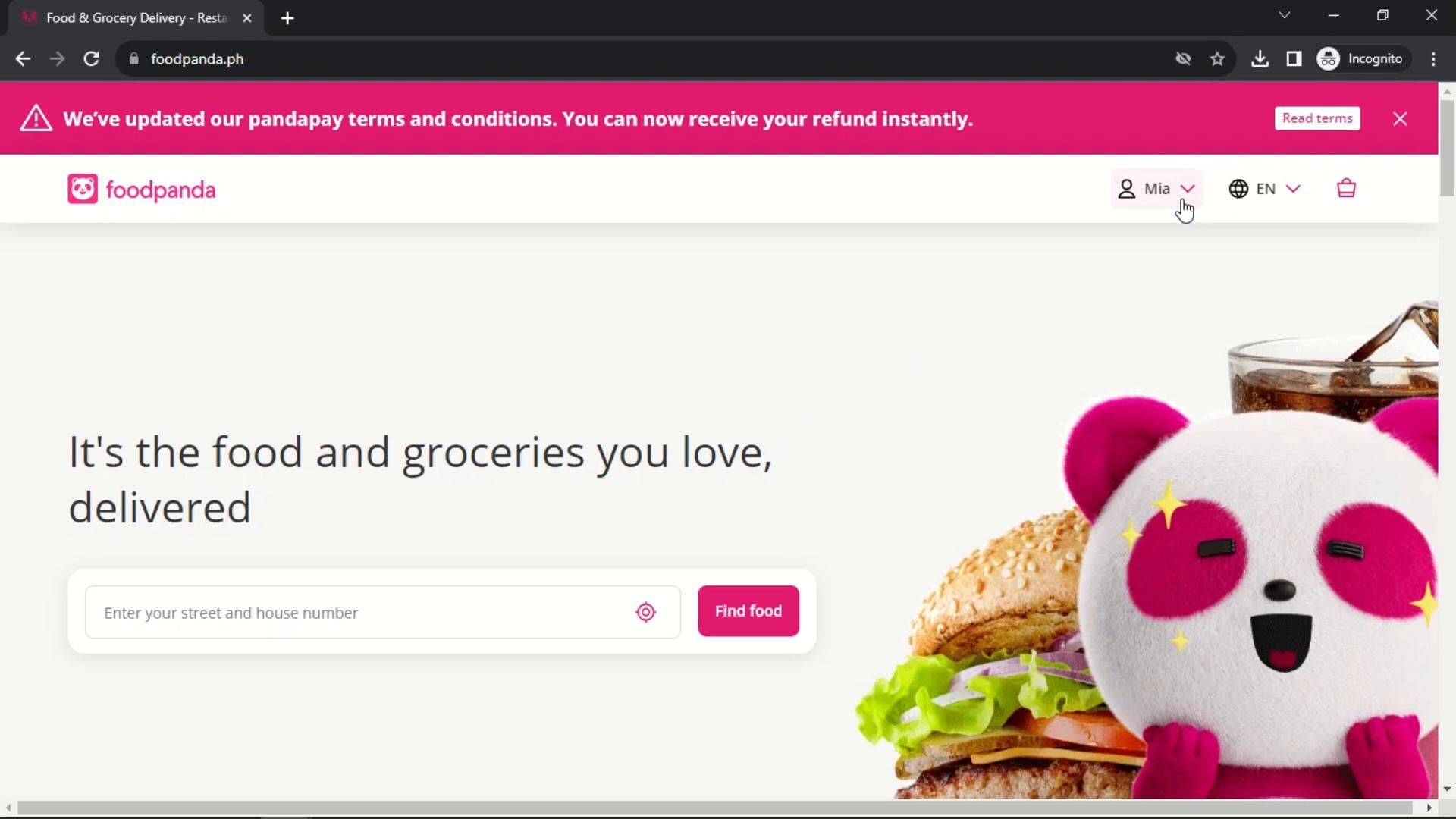foodpanda screenshot