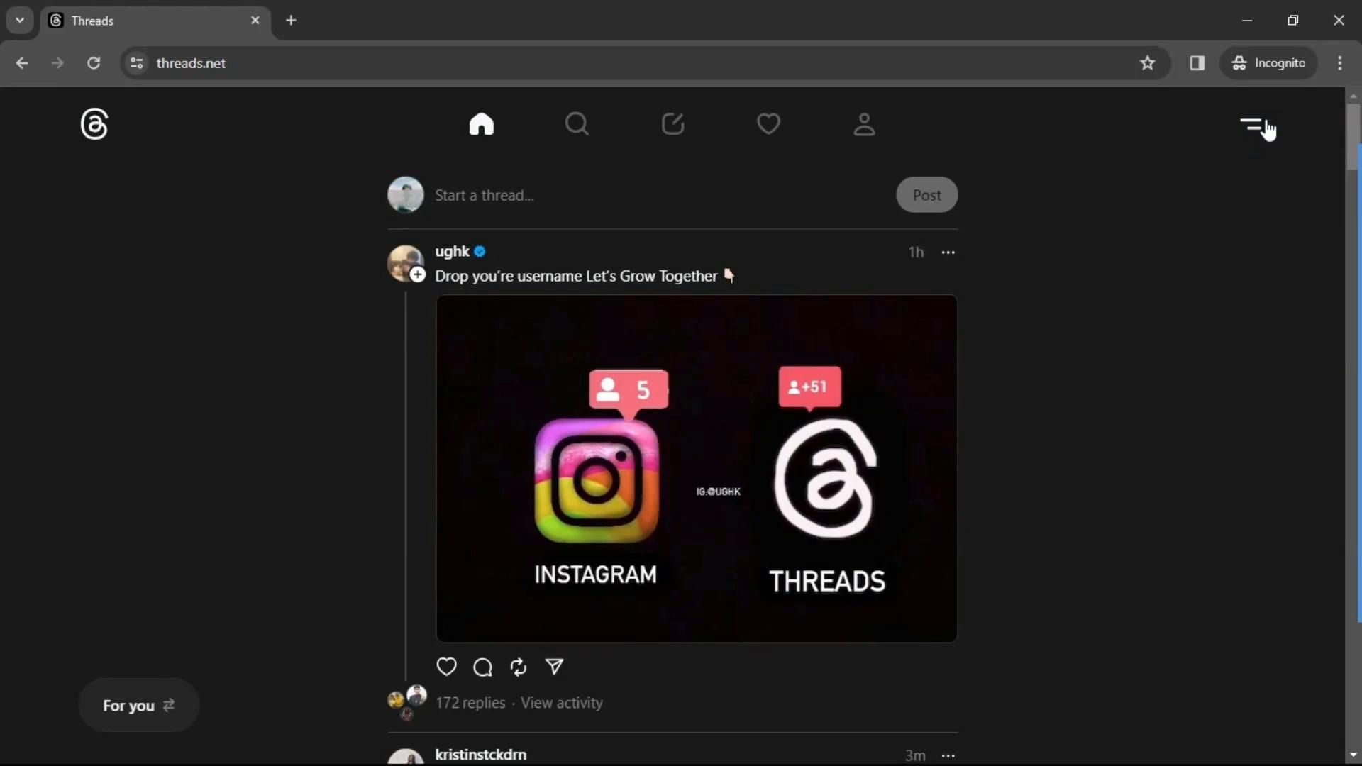 Threads screenshot