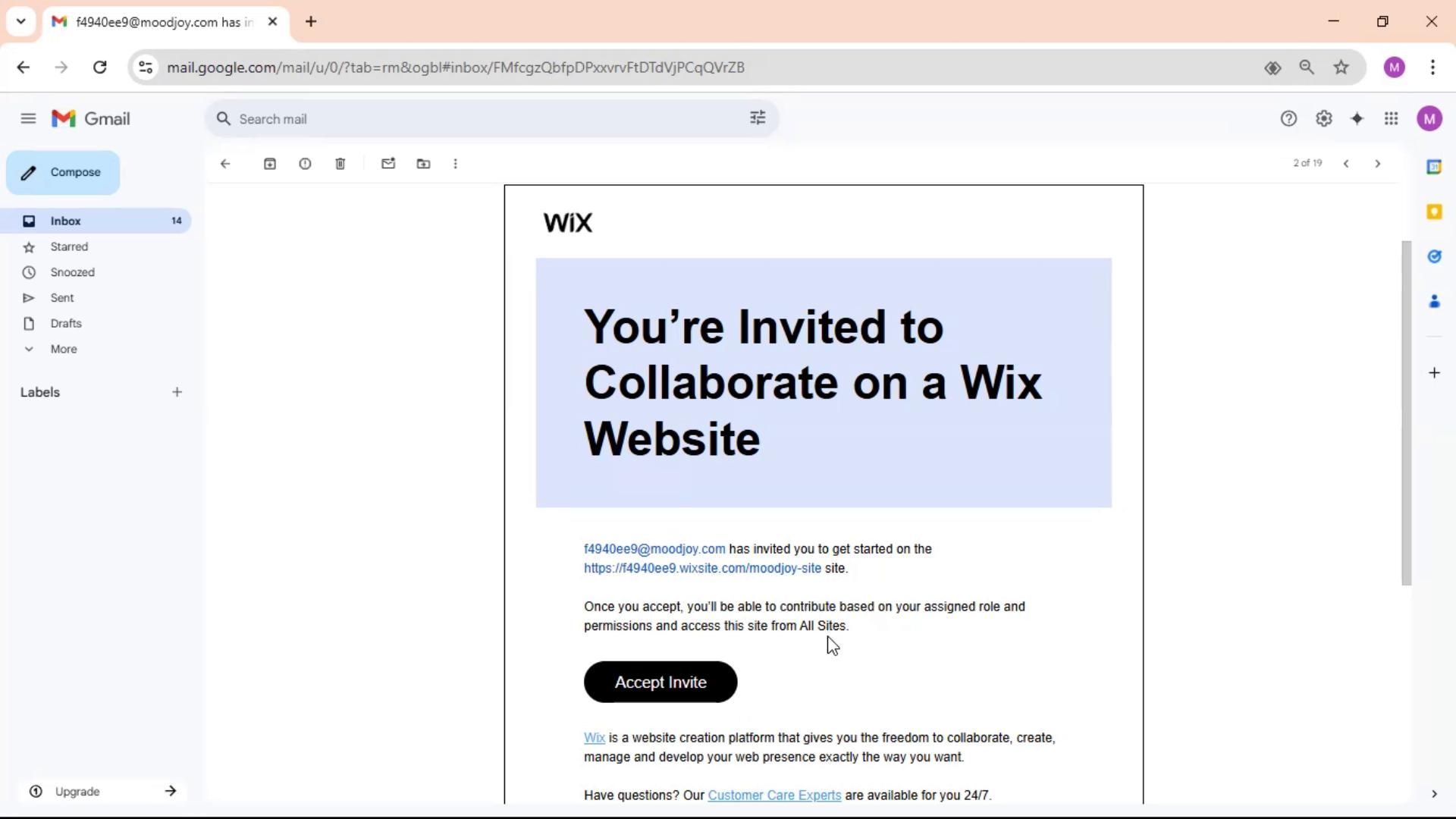 Accepting an invite on Wix video thumbnail