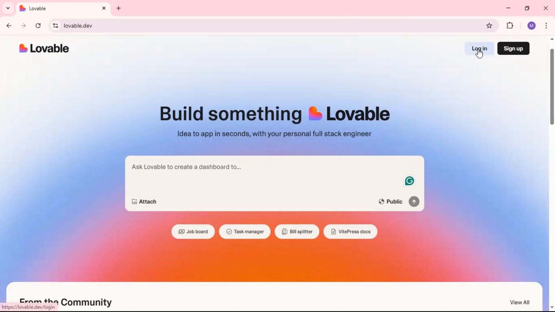 Logging in on Lovable video thumbnail