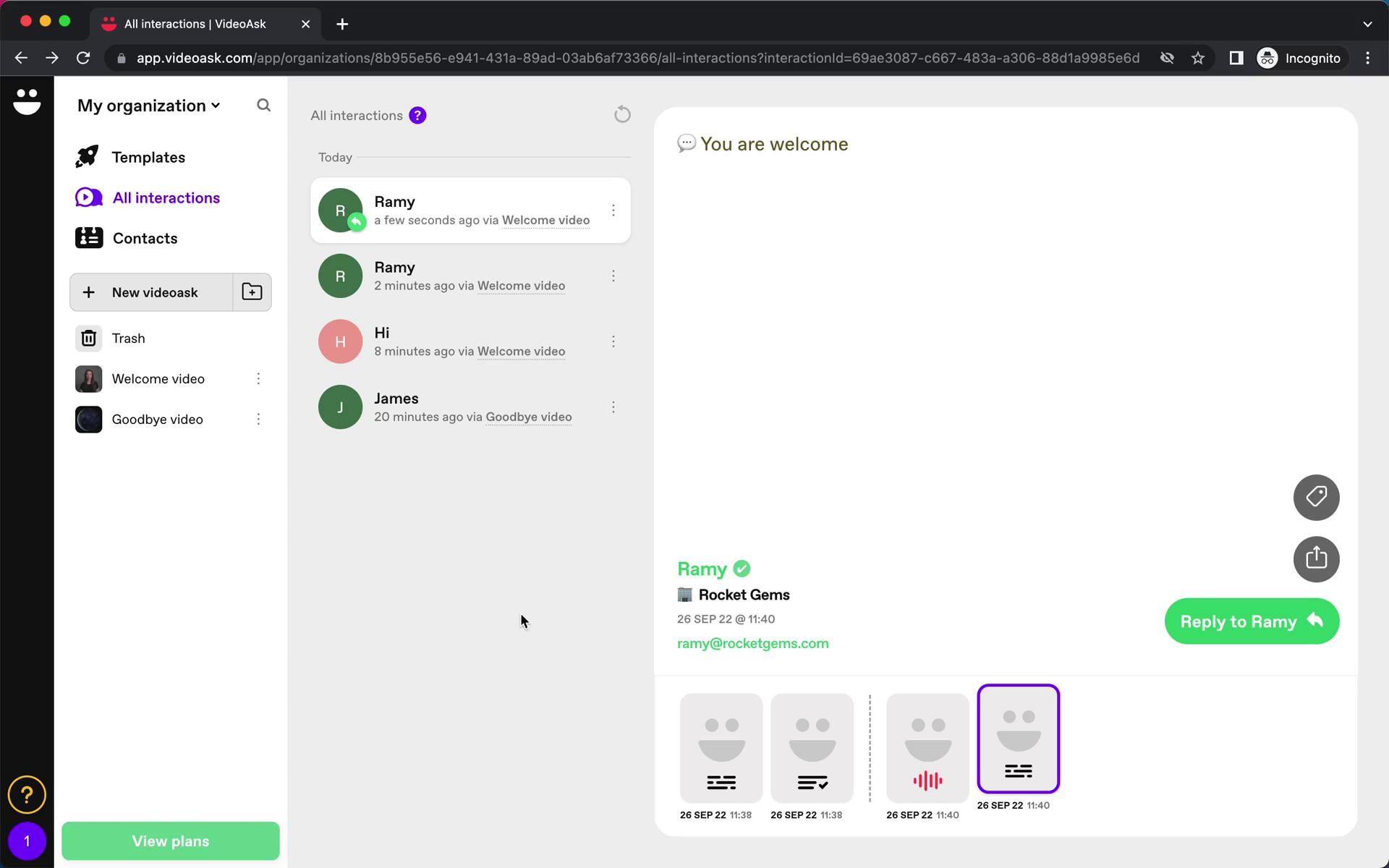 VideoAsk screenshot