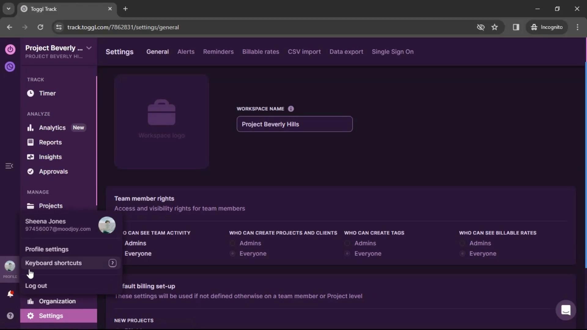 Toggl Track screenshot