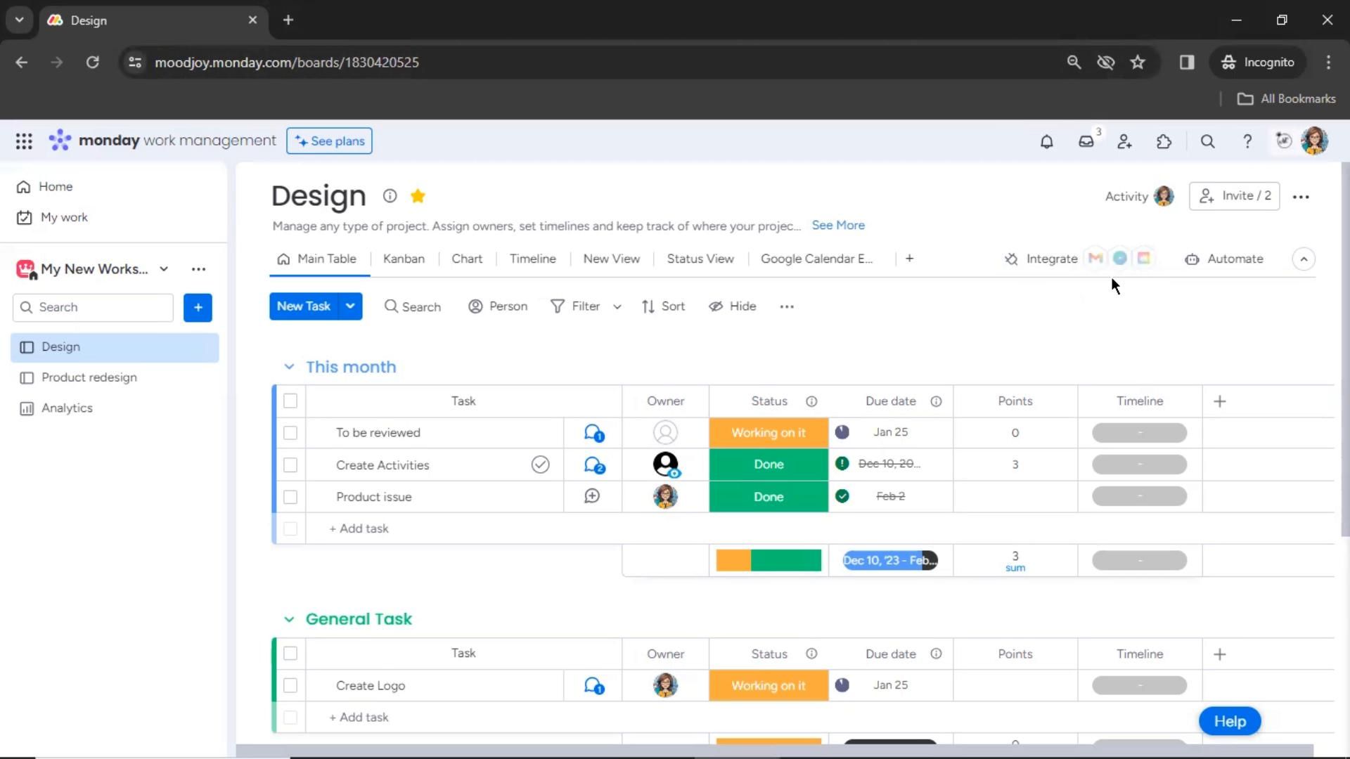 Monday screenshot