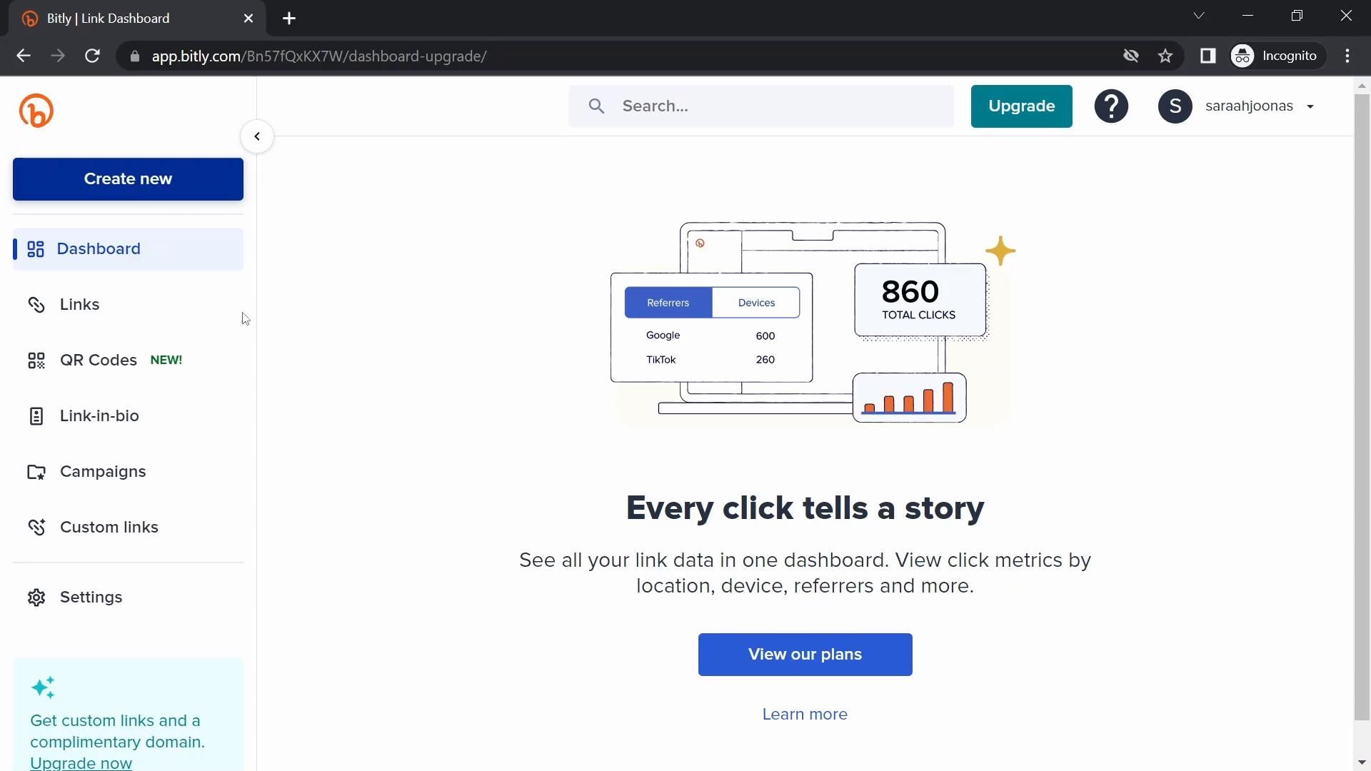Bitly screenshot