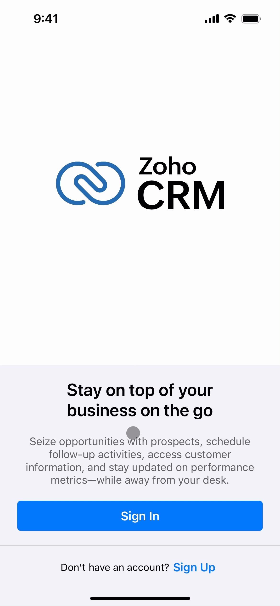 Zoho CRM screenshot