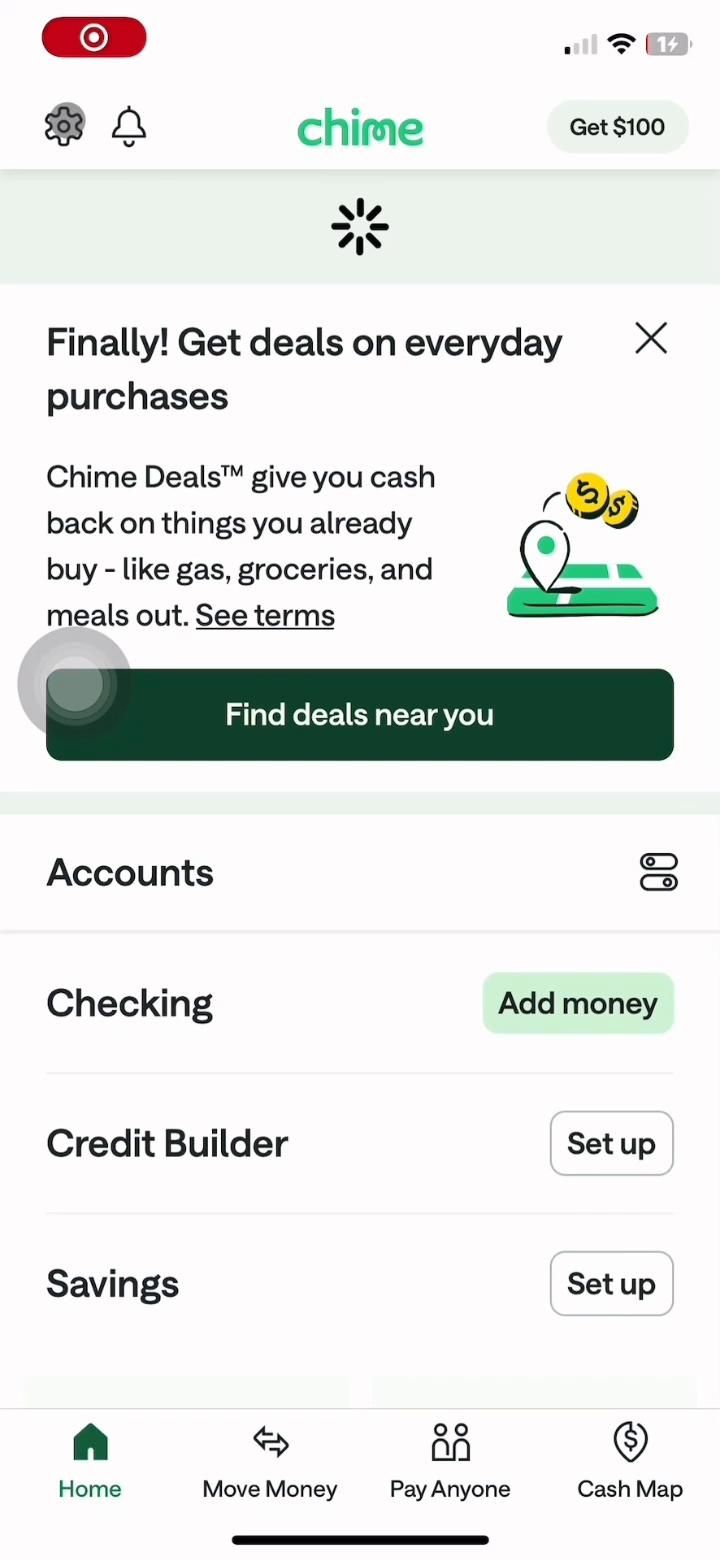 Account settings on Chime video thumbnail