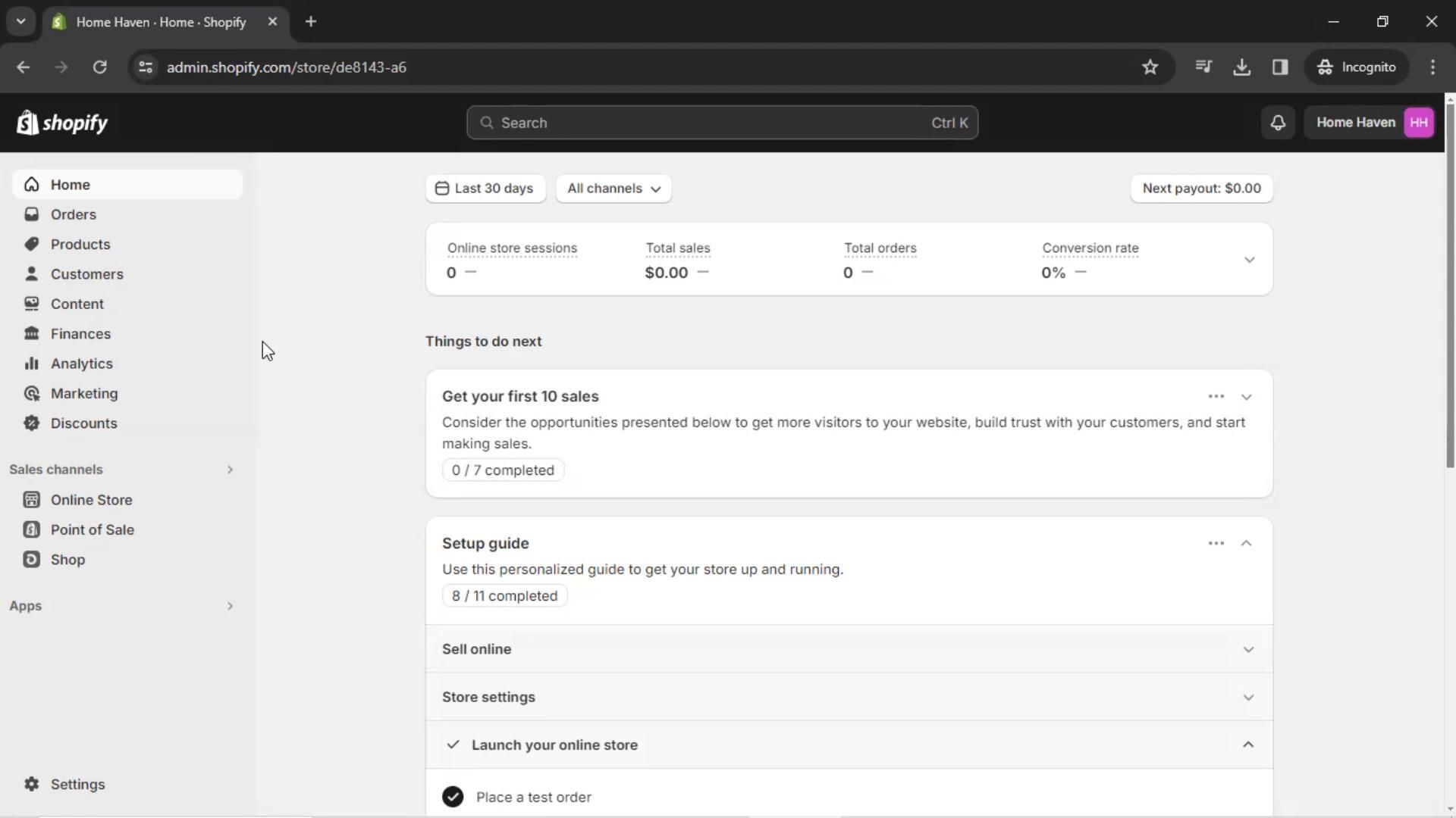 Shopify screenshot